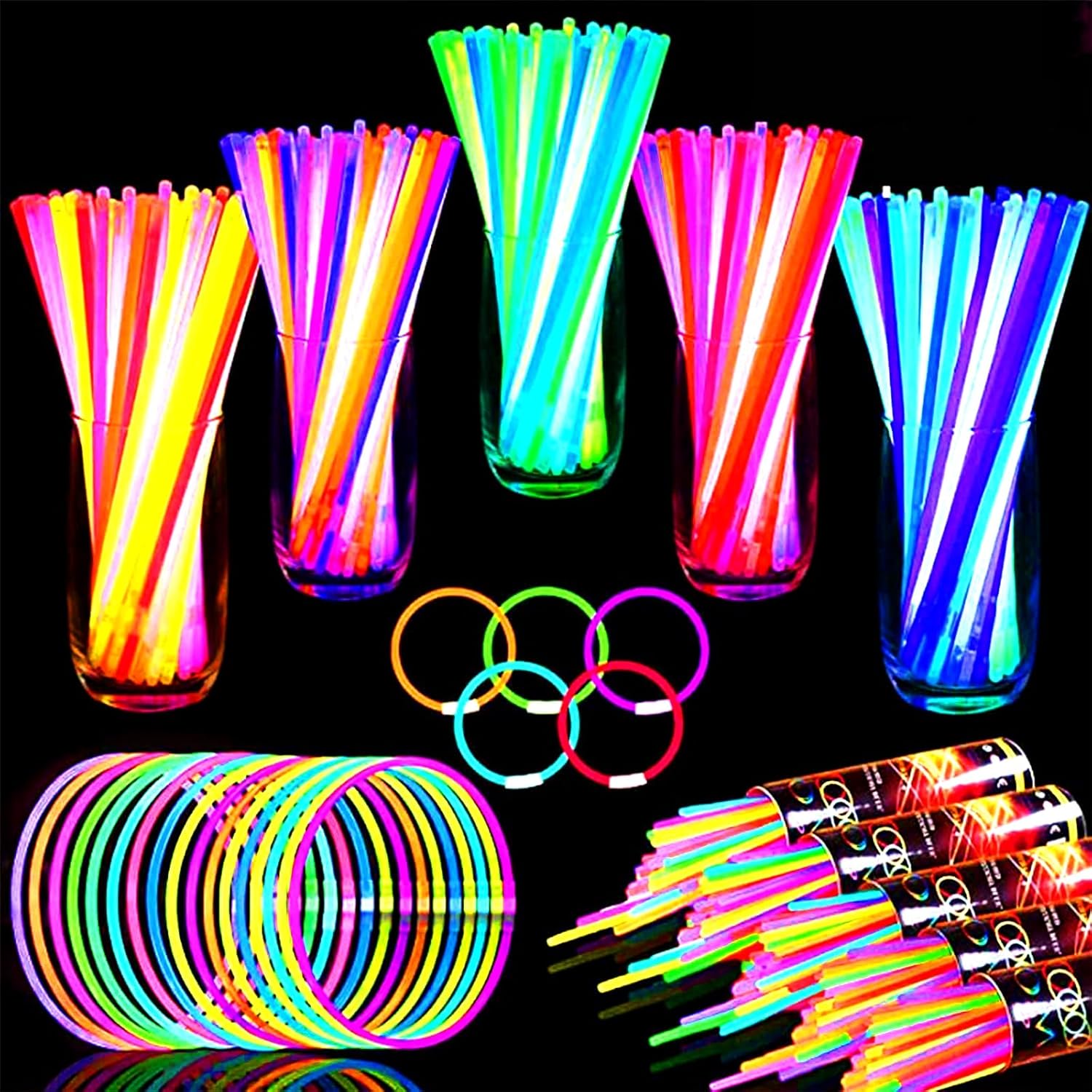 TURNMEON 120 Pack Ultra Bright Glow Sticks Party Supplies