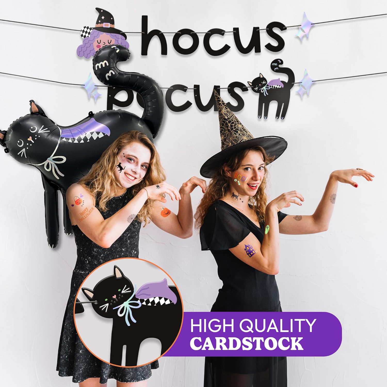 House of Party Hocus Pocus Halloween Banner Black Cat Balloon Set