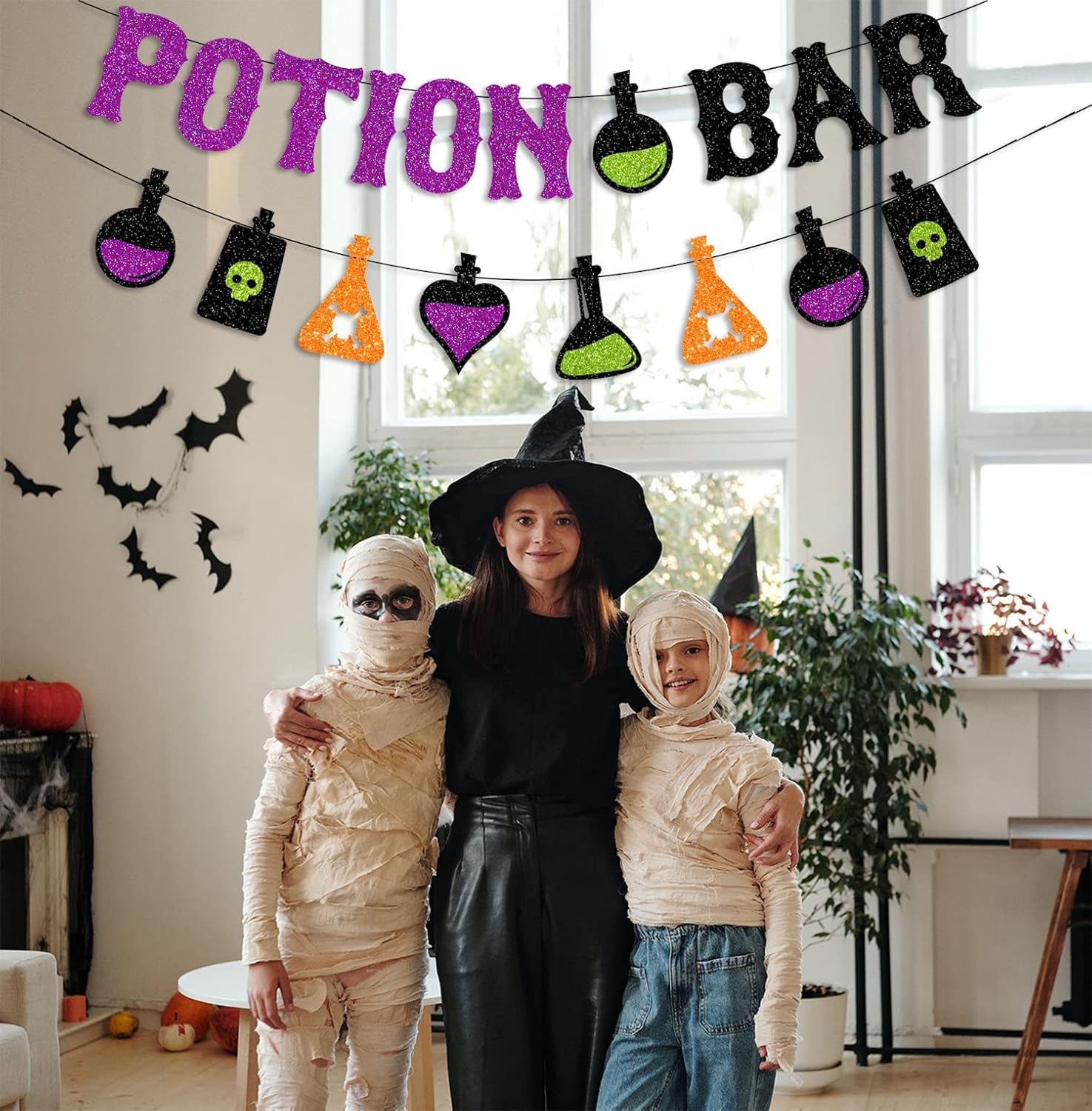 JOZON Glittery Potion Bar Halloween Banner