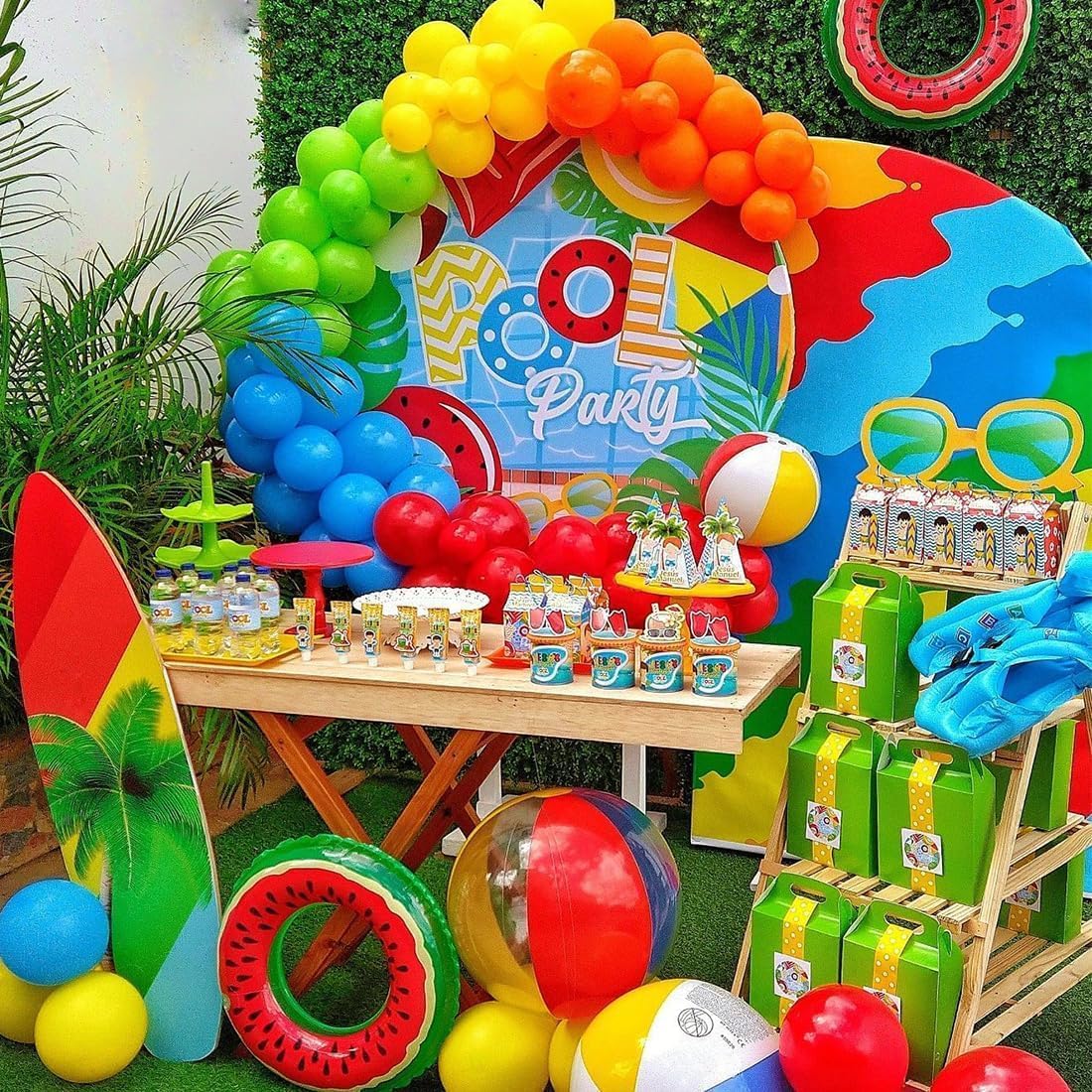 8Pcs Fruit Themed Balloons Pool Party Decorations