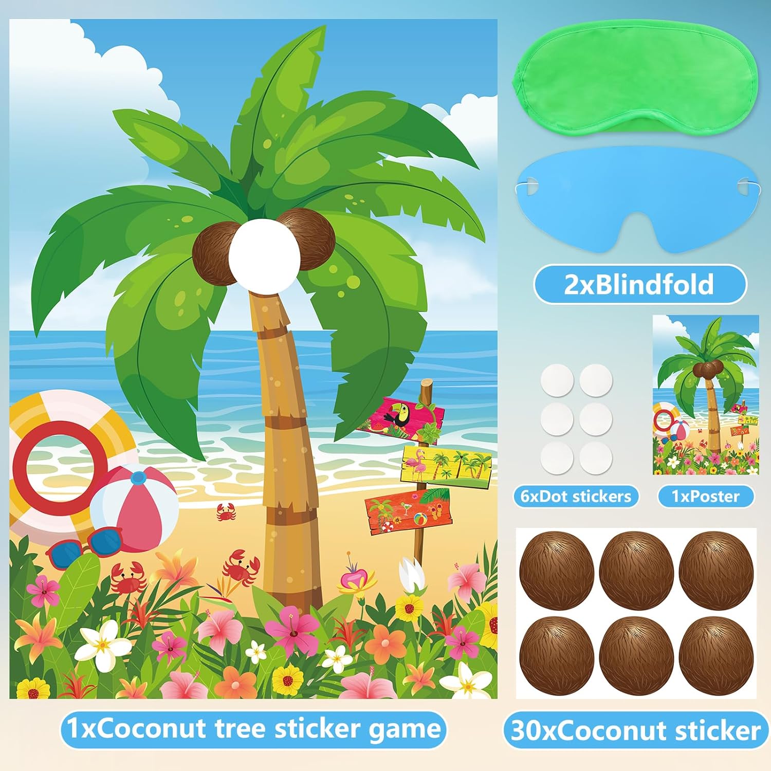 Hooqict Hawaiian Luau Party Games for Kids