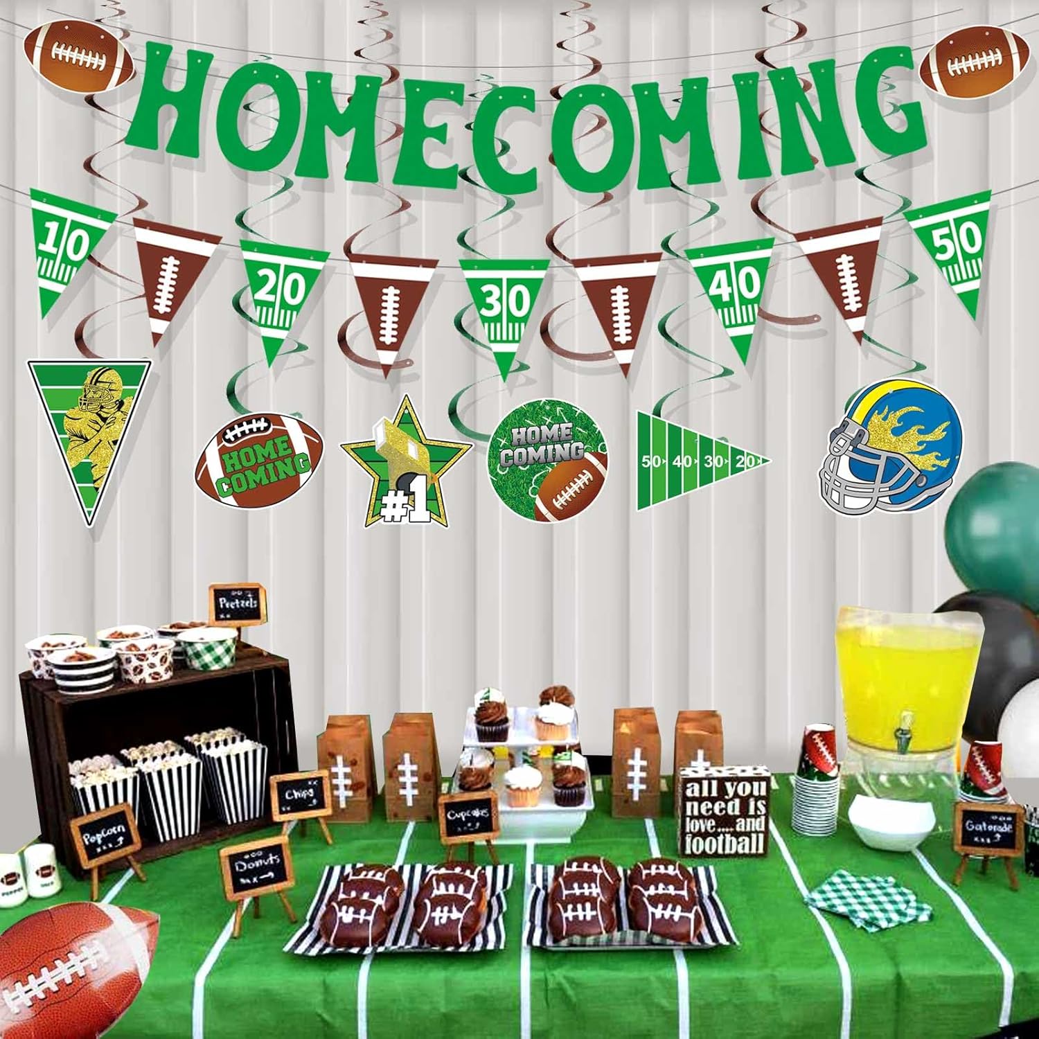 10 Pcs Football Homecoming Decor Set