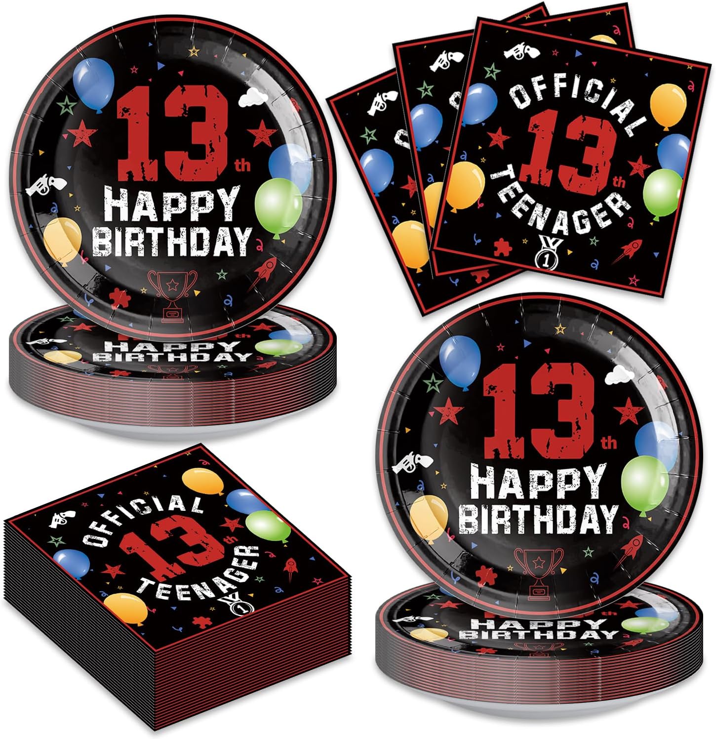 40Pcs 13th Birthday Party Decor Set for Boys