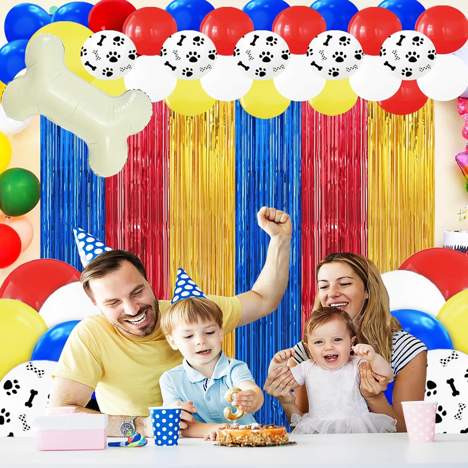 23Pcs Cartoon Paw Birthday Decorations for Kids Party