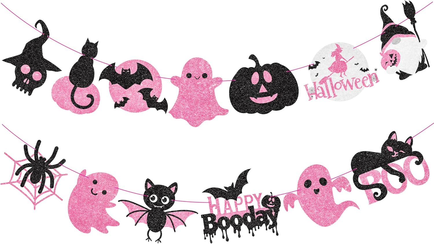 Halloween Boo Birthday Decor 2PCS Ghost Theme Banners