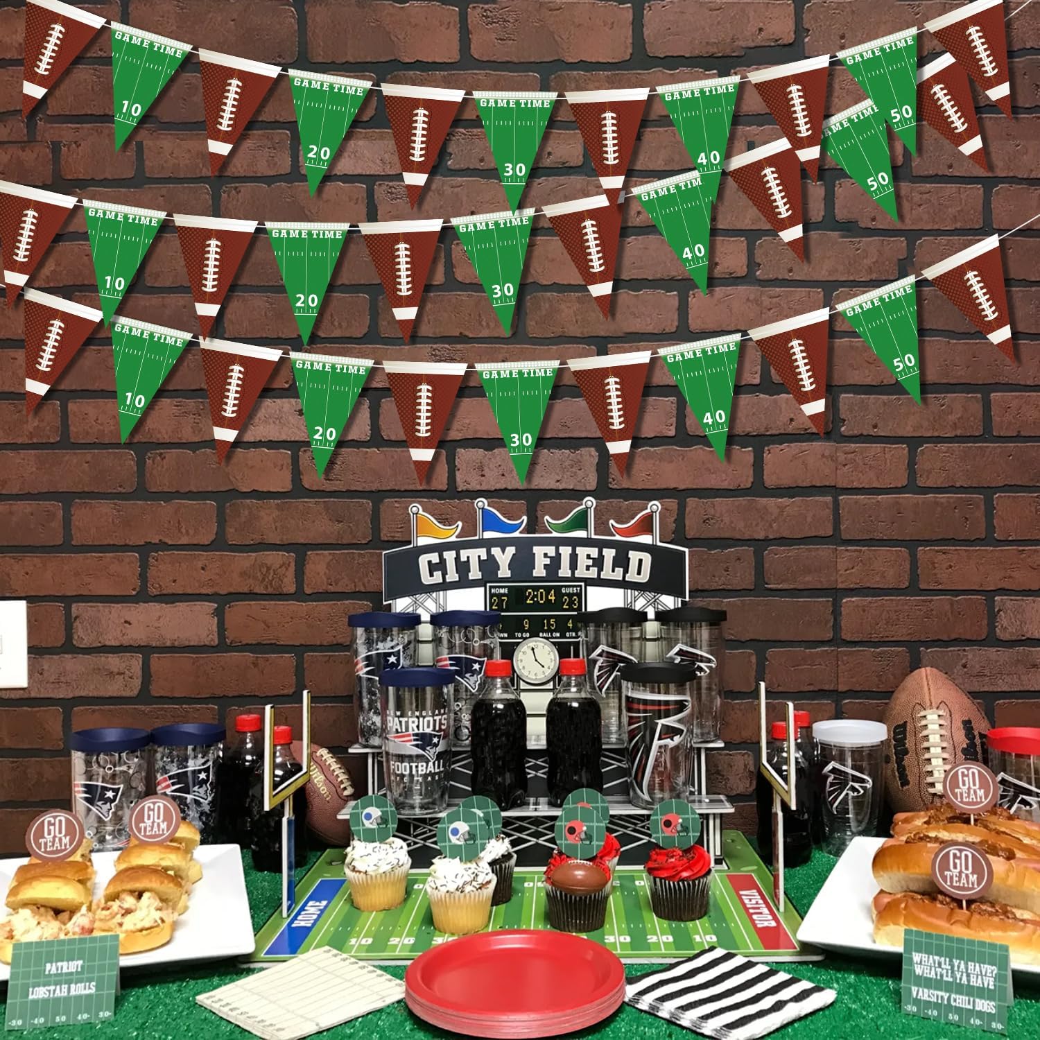 5 Packs Football Birthday Banner Party Decorations