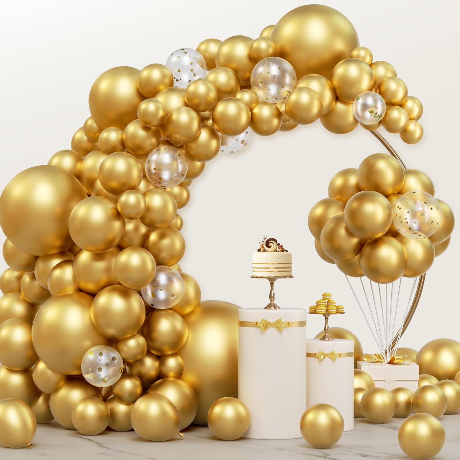 JOYIN 150 Pcs Metallic Gold Balloons Arch Kit