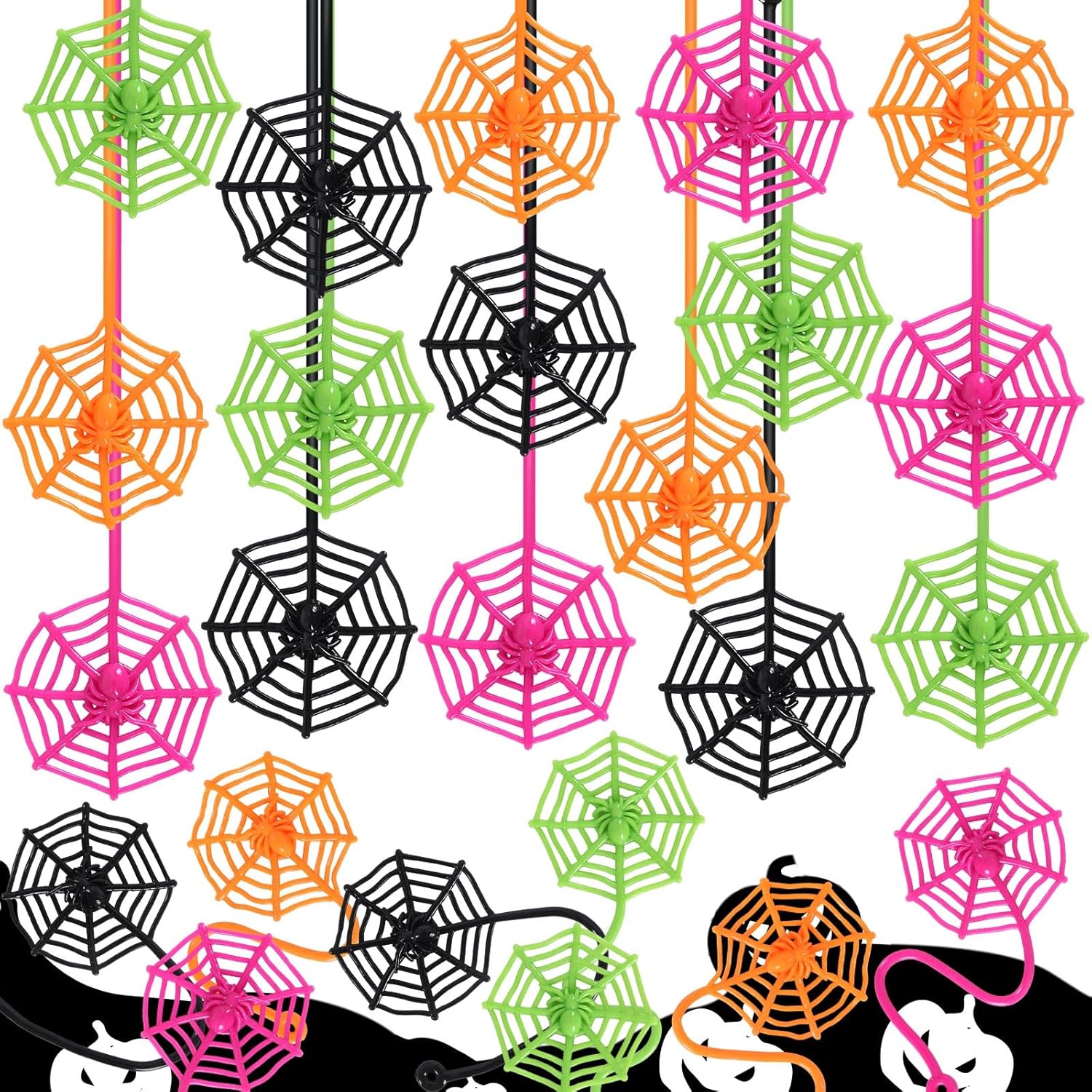 VICROIC 24PCS Sticky Spider Web Toy Set for Kids