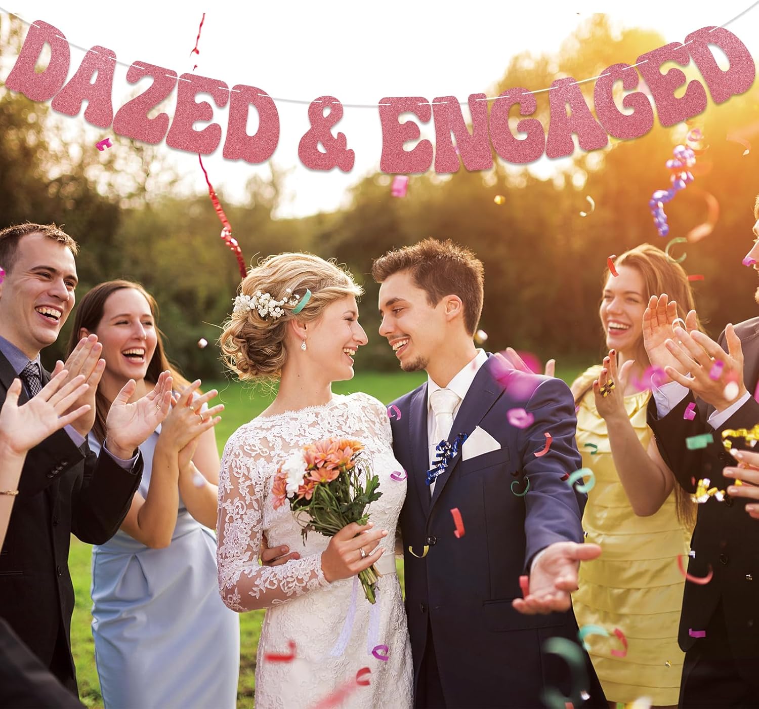 Dazed Engaged Retro Bachelorette Banner