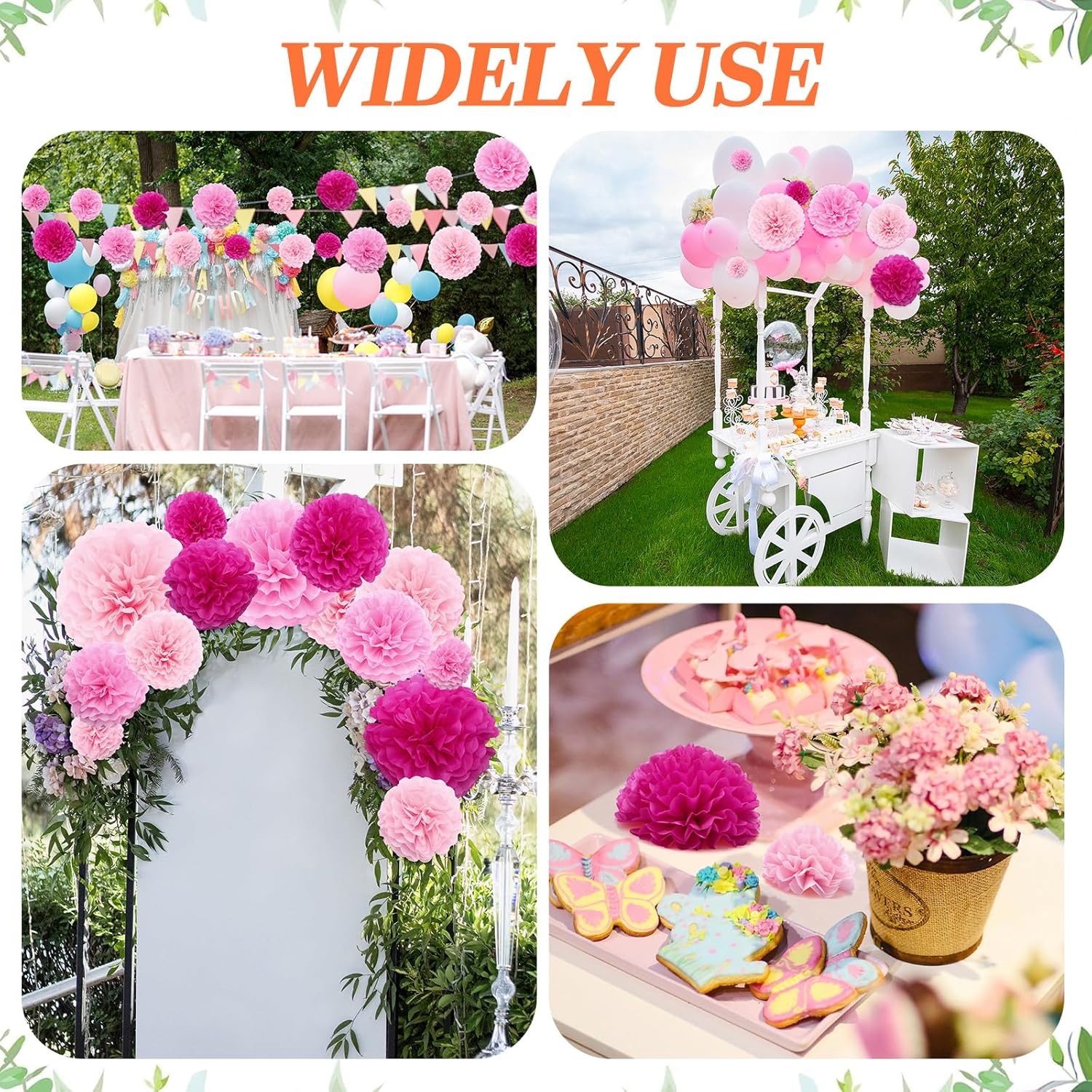 Skyygemm 72 Pcs Tissue Paper Pom Poms Decorations 1