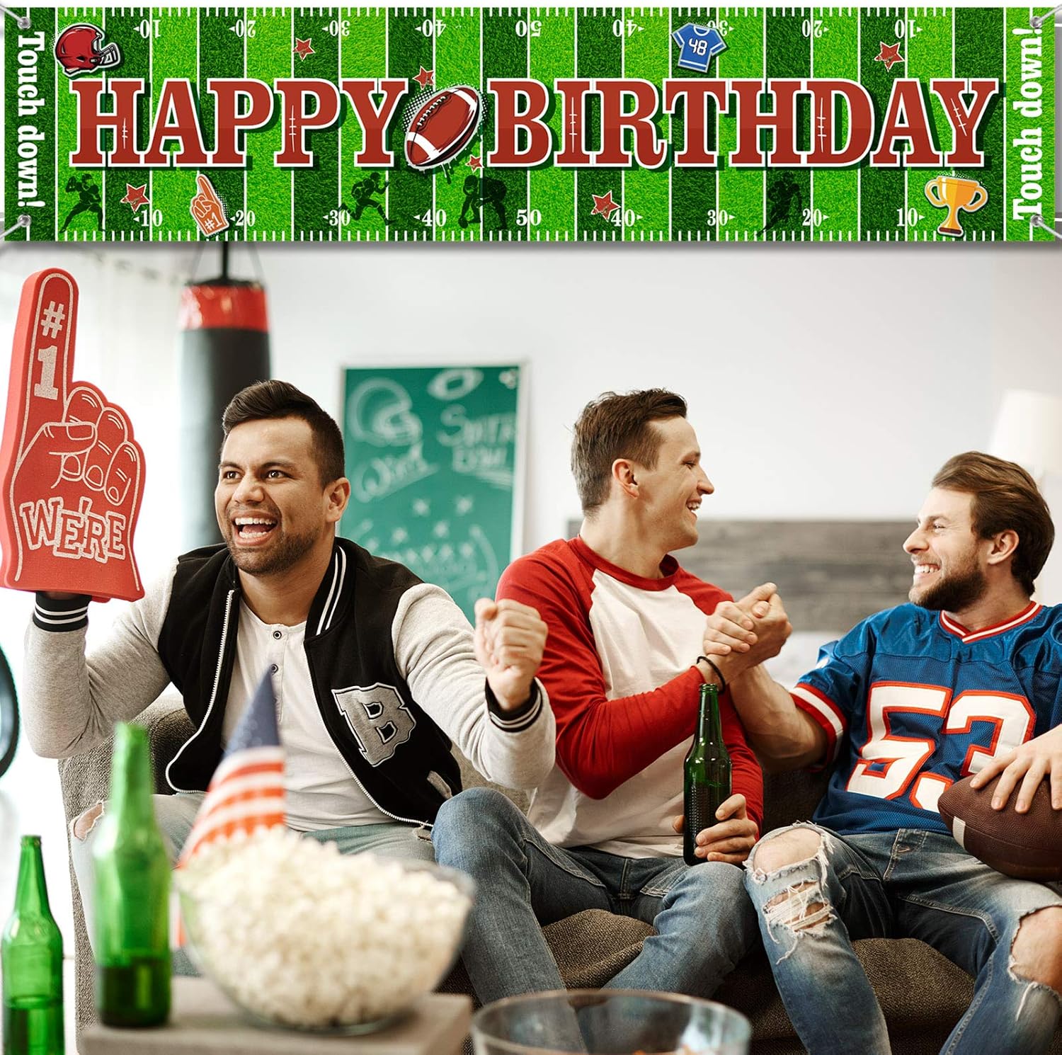 Tatuo Football Themed Birthday Party Decor Banner