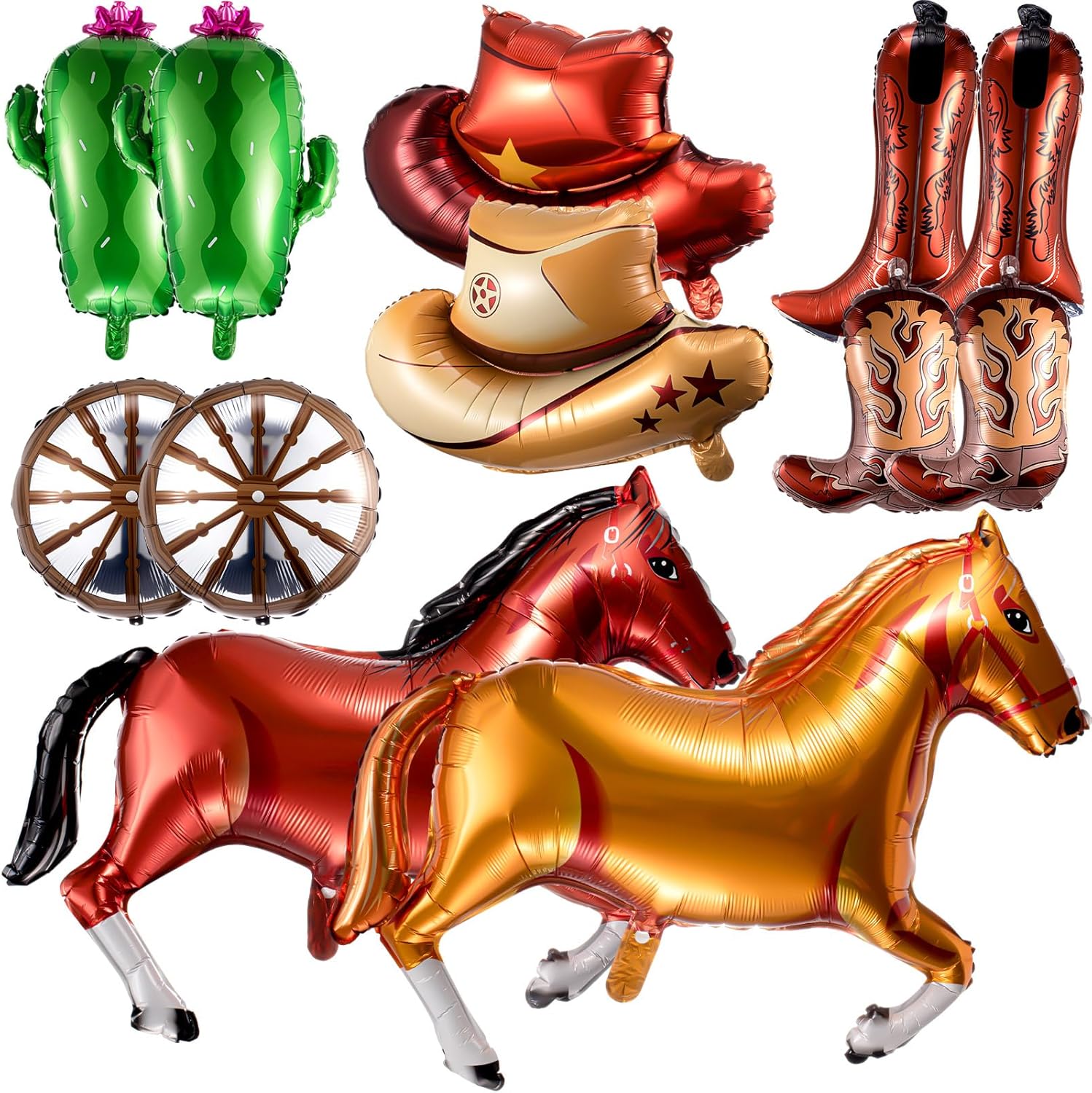 12 Pcs Western Balloons for Cowboy Party Decor