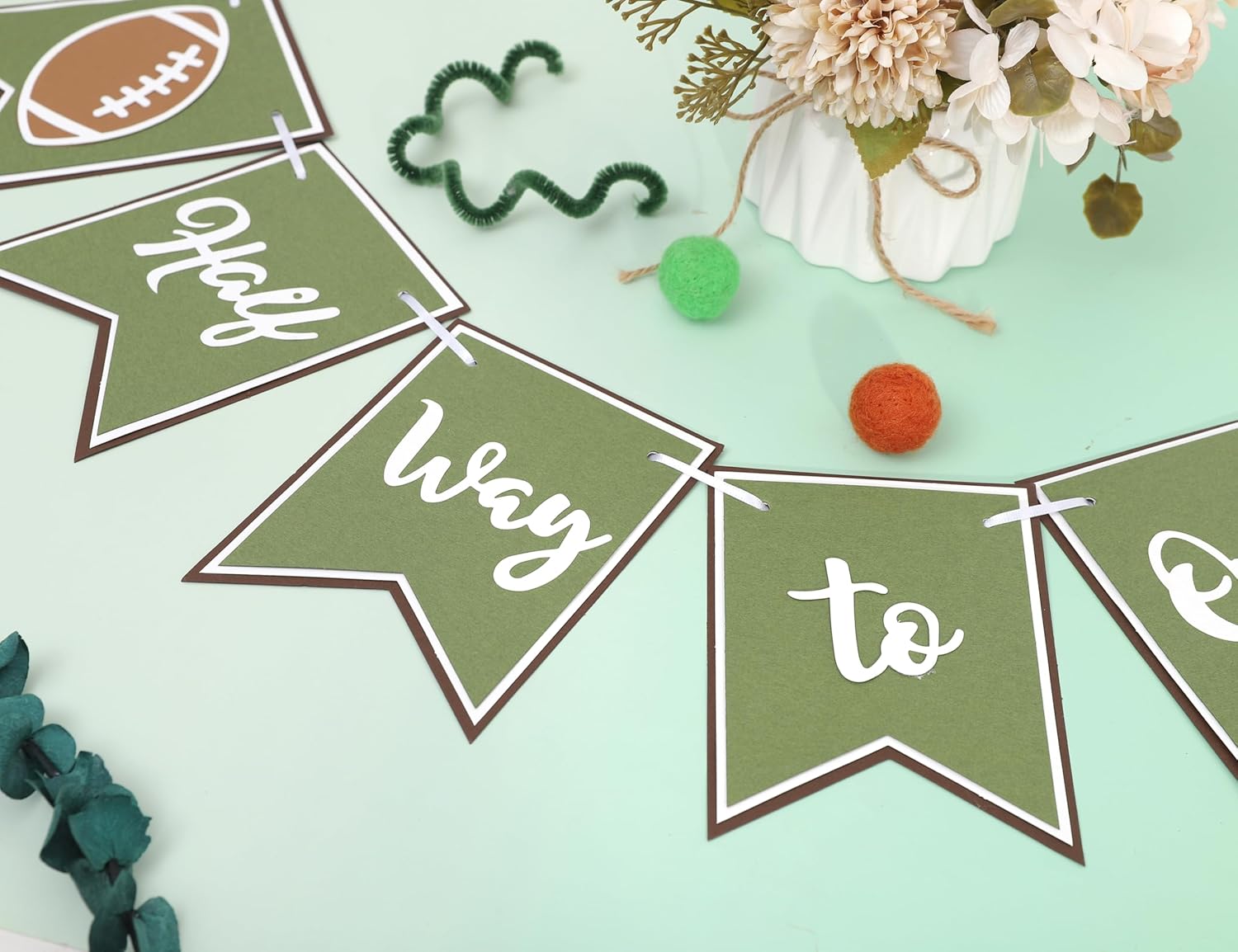 Football Half Birthday Banner for Boys 6 Months Celebration