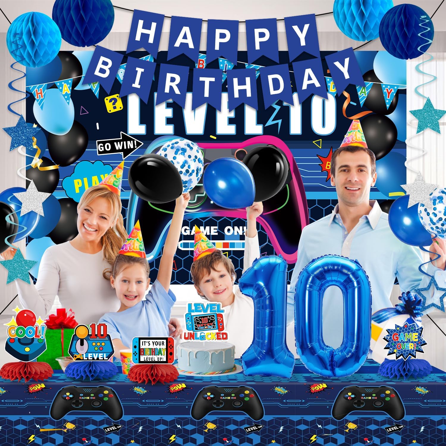10th Birthday Gaming Decor Kit for Boys