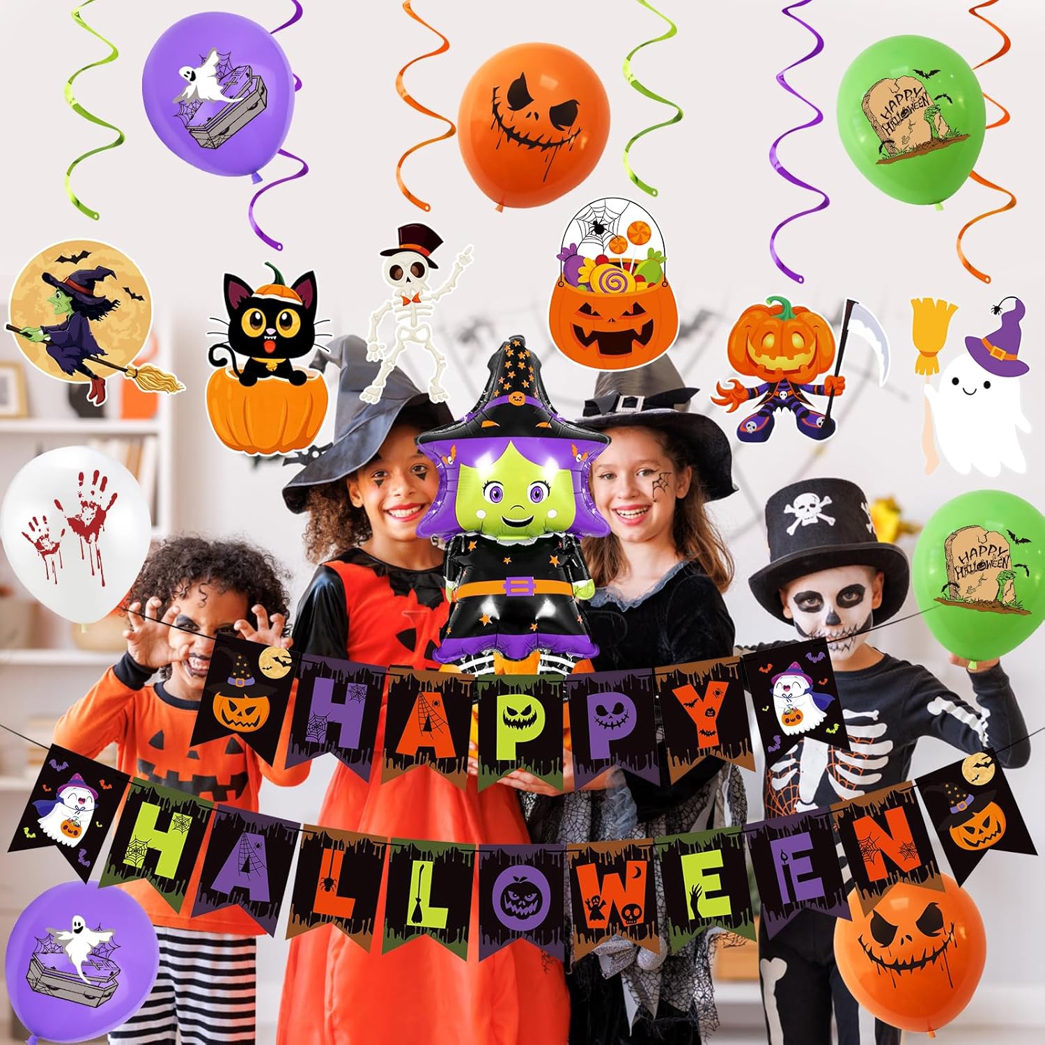 LeeSky Halloween Party Decorations Banner
