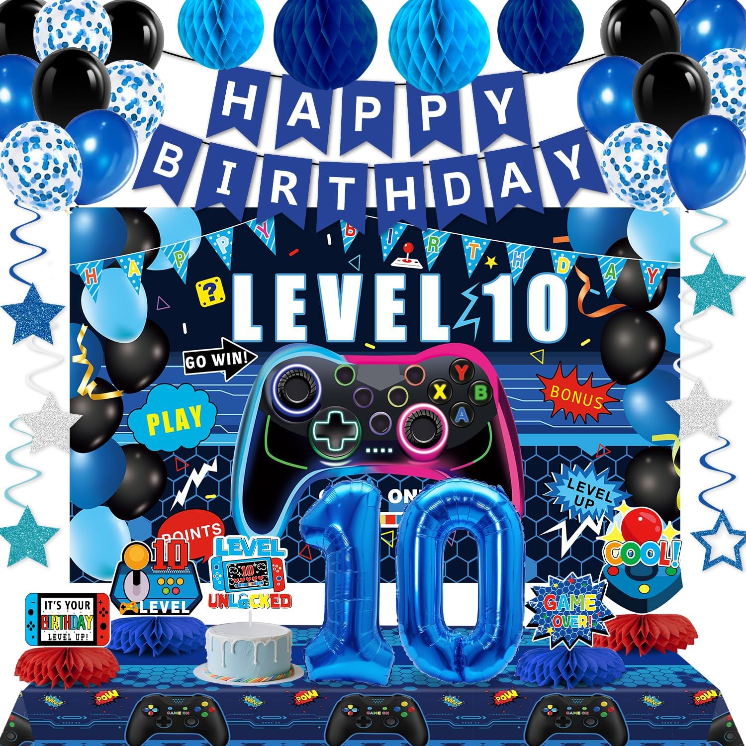 10th Birthday Gaming Decor Kit for Boys