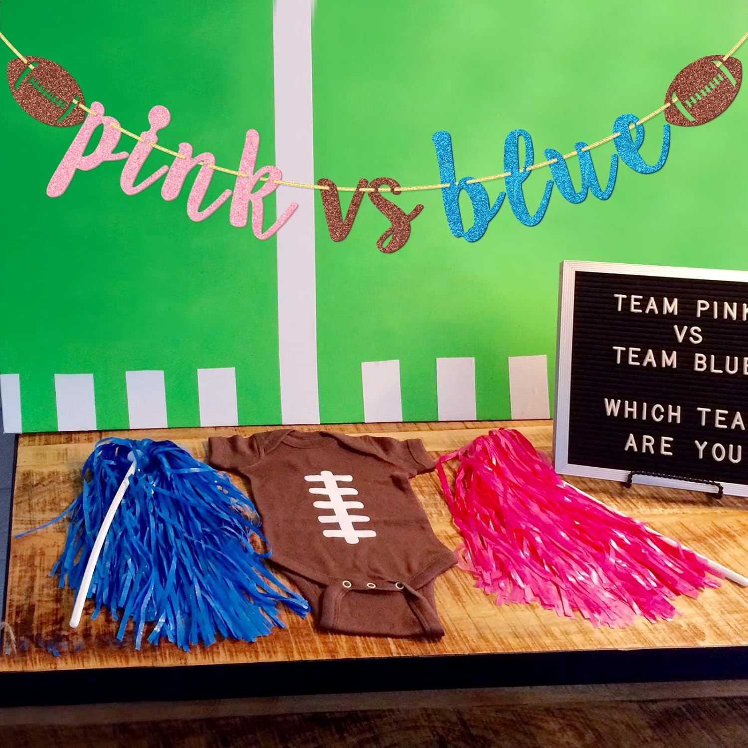 Pink Vs Blue Football Banner for Gender Reveal Party