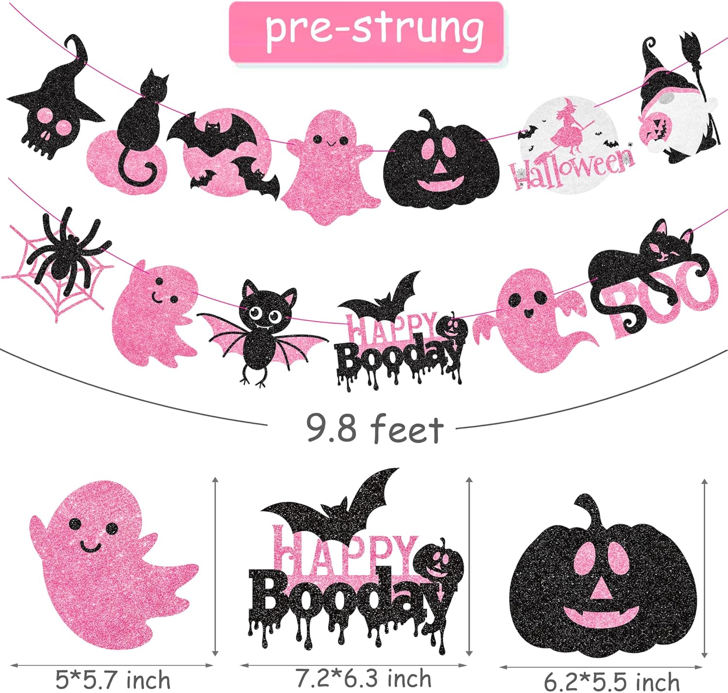 Halloween Boo Birthday Decor 2PCS Ghost Theme Banners