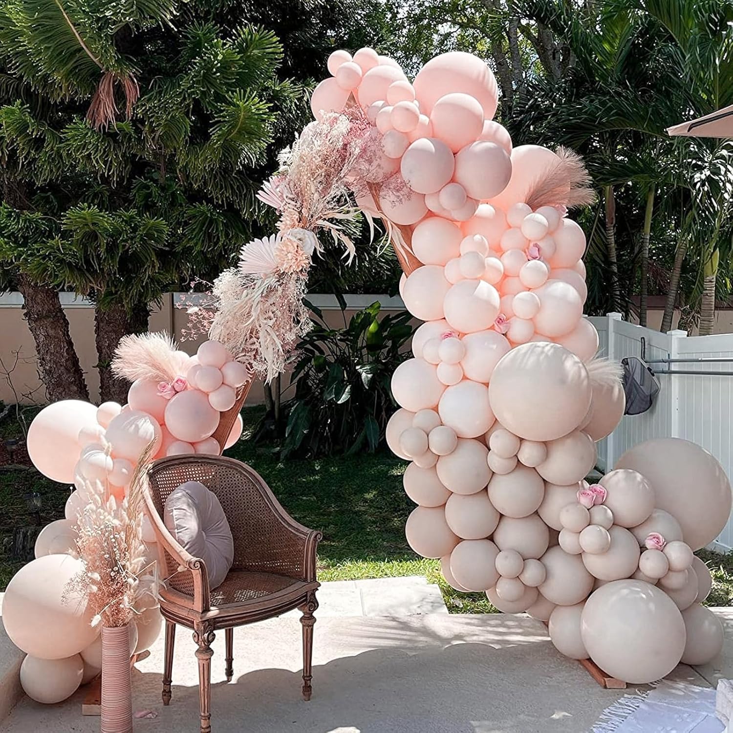 PartyWoo White Sand Balloons 142pcs Different Sizes Pack