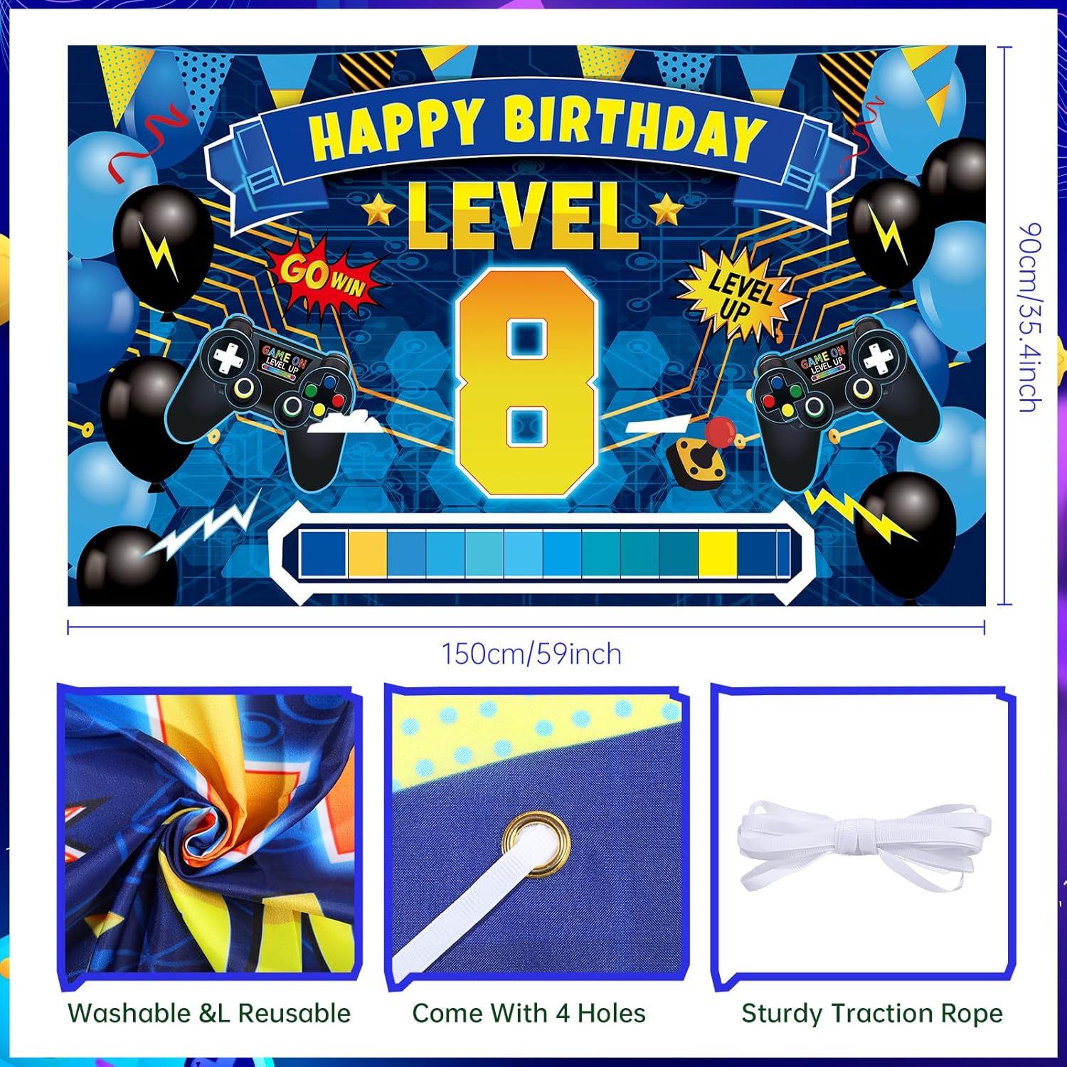 Video Game 8th Birthday Party Decorations Set