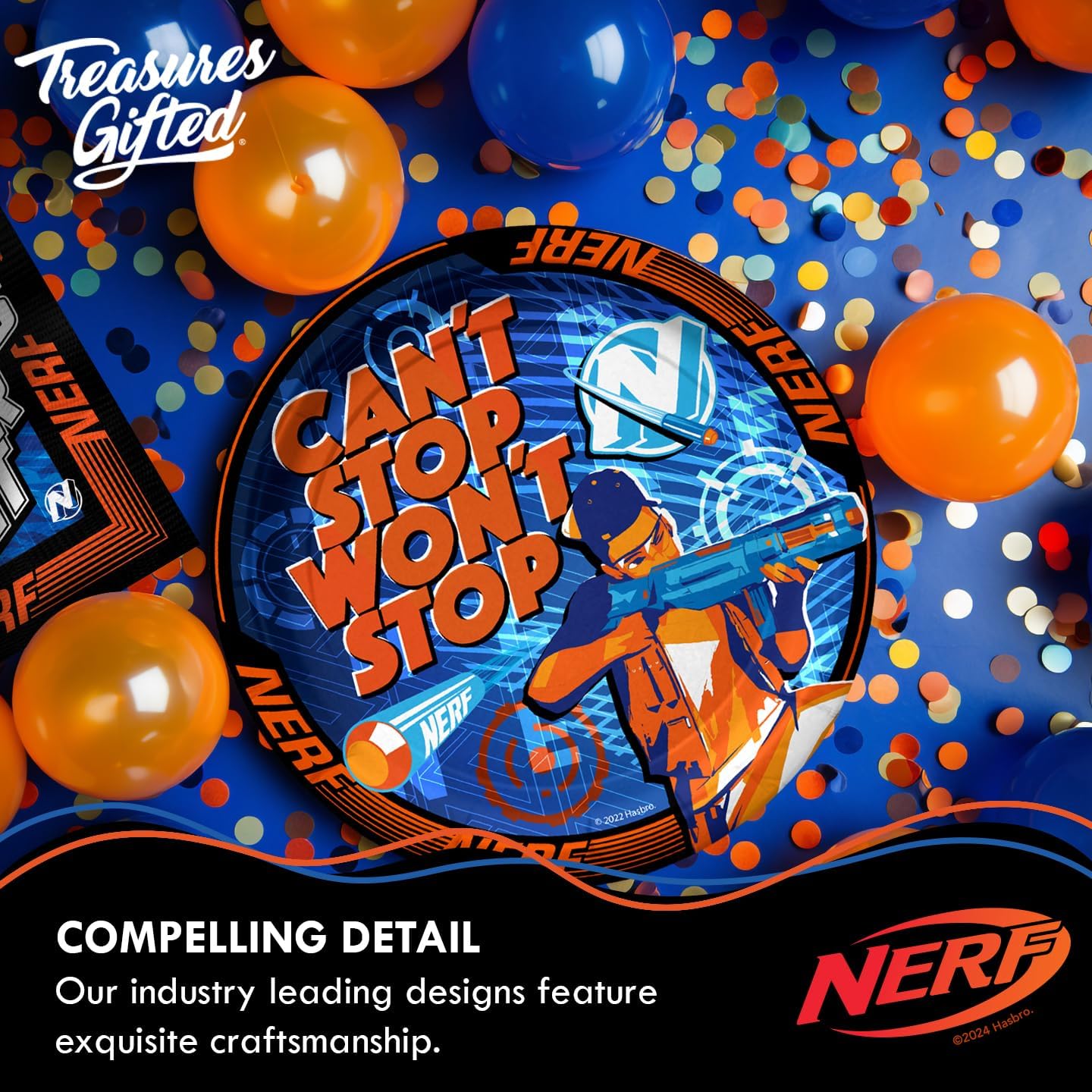 Officially Licensed Nerf Birthday Banner for Kids Party Decorations