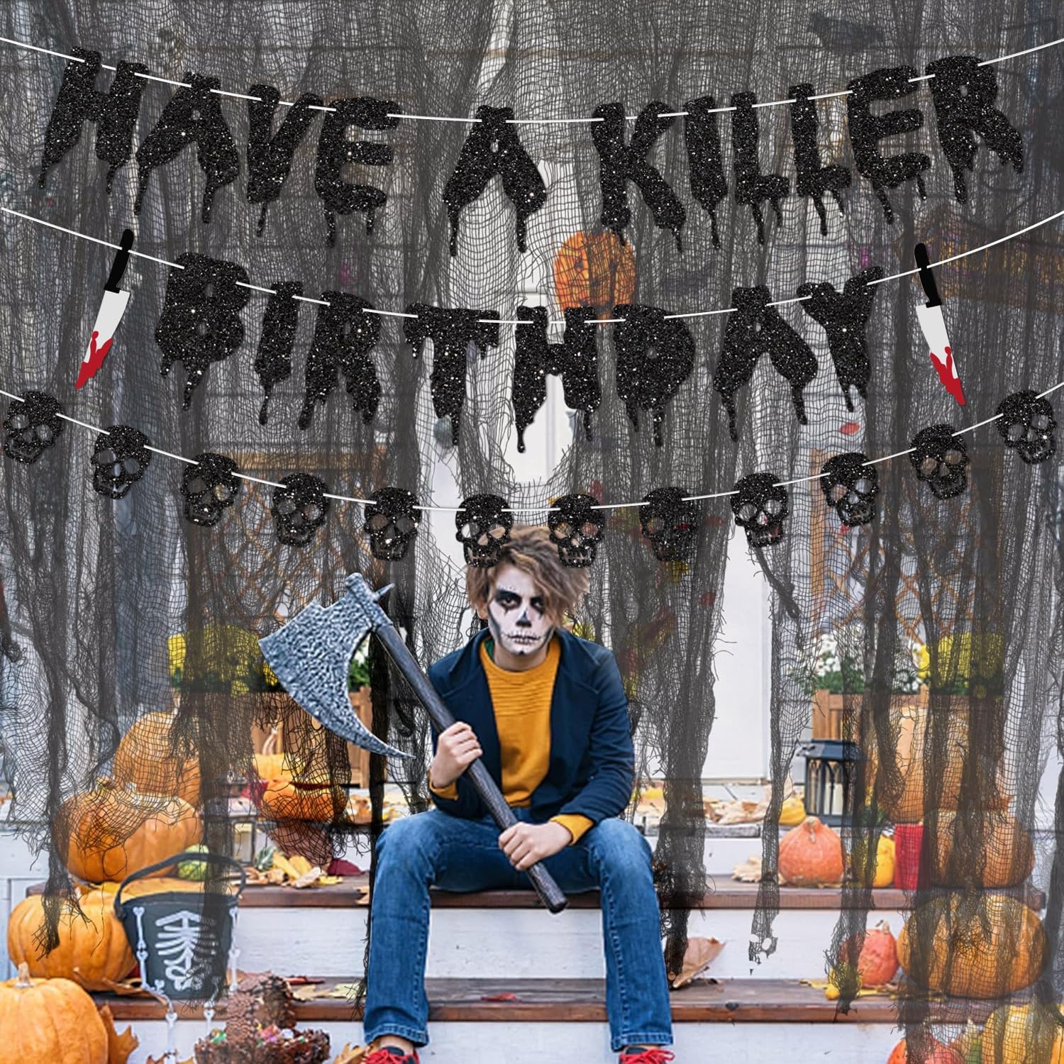 Glitter Have a Killer Halloween Party Decorations Banner