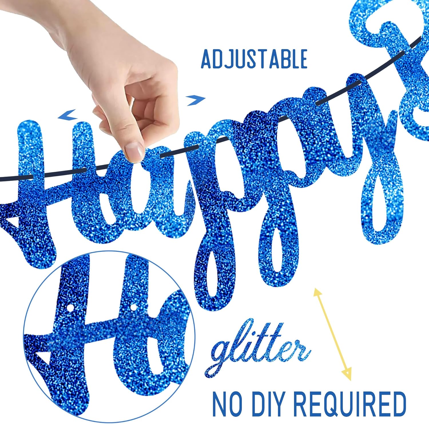Glitter Blue Game Party Banners for Birthday Celebrations