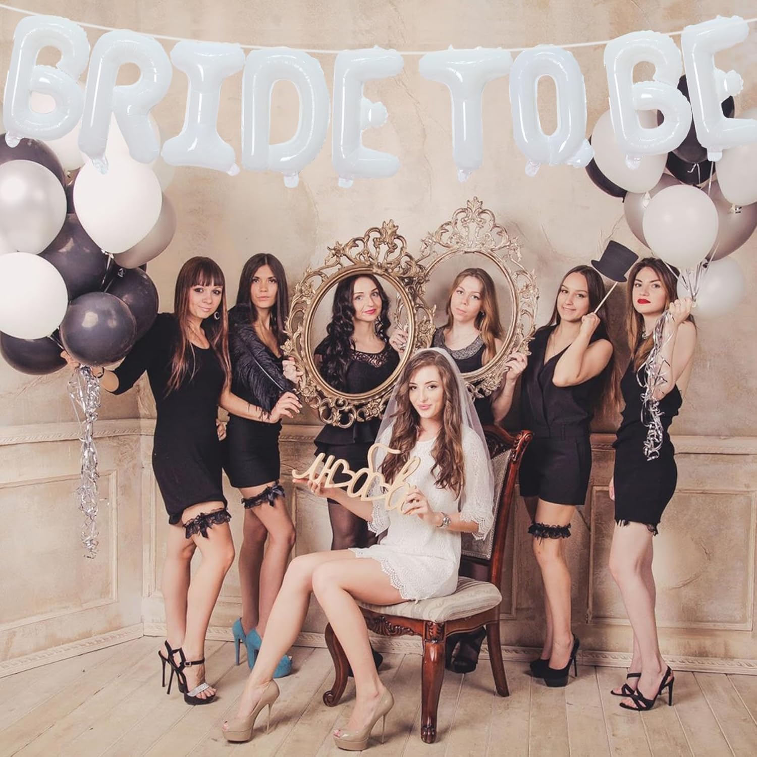 Tellpet Bride To Be Balloons Banner White