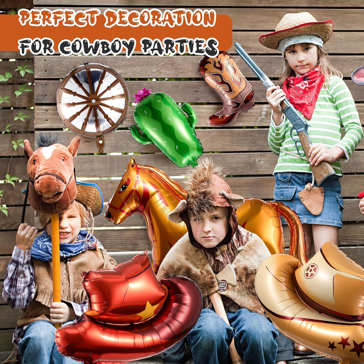 12 Pcs Western Balloons for Cowboy Party Decor
