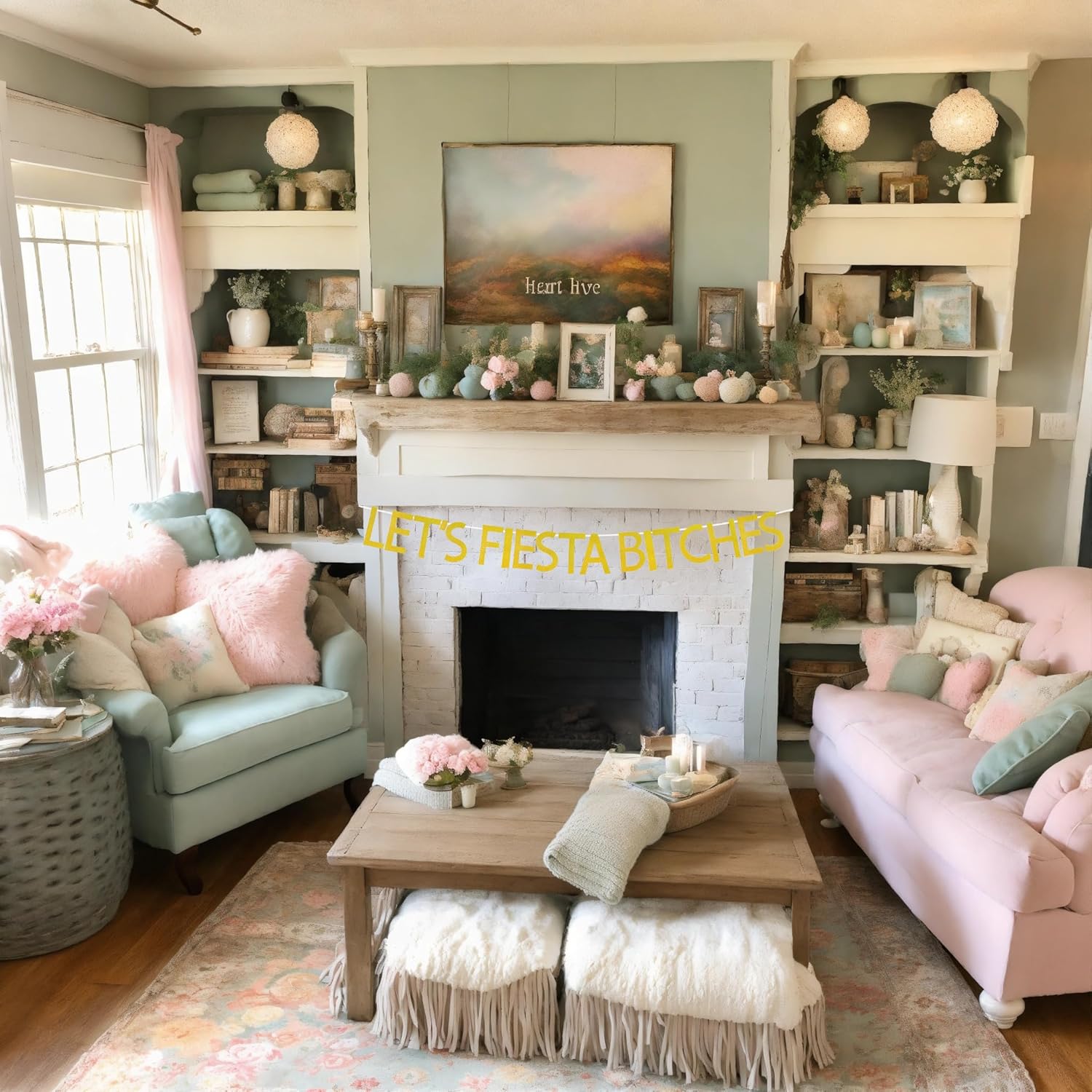Glitter Gold Fiesta Bitches Banner Garland Birthday Decor