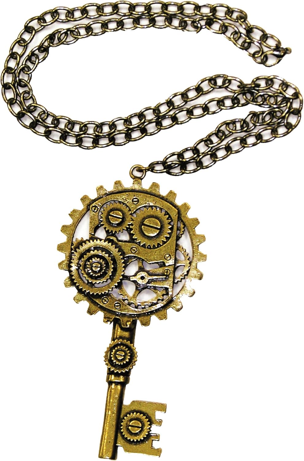 Steampunk Gear Key Necklace For Men Women