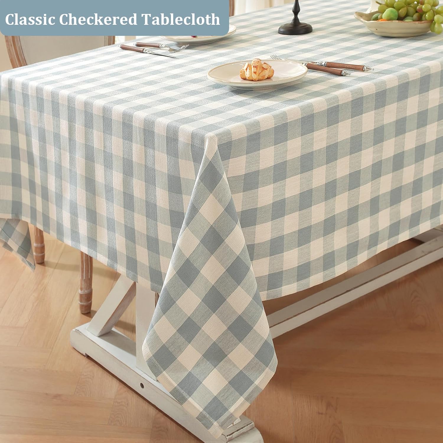 Laolitou Checkered Tablecloth 60x75 Rectangle for 4-6 Seats