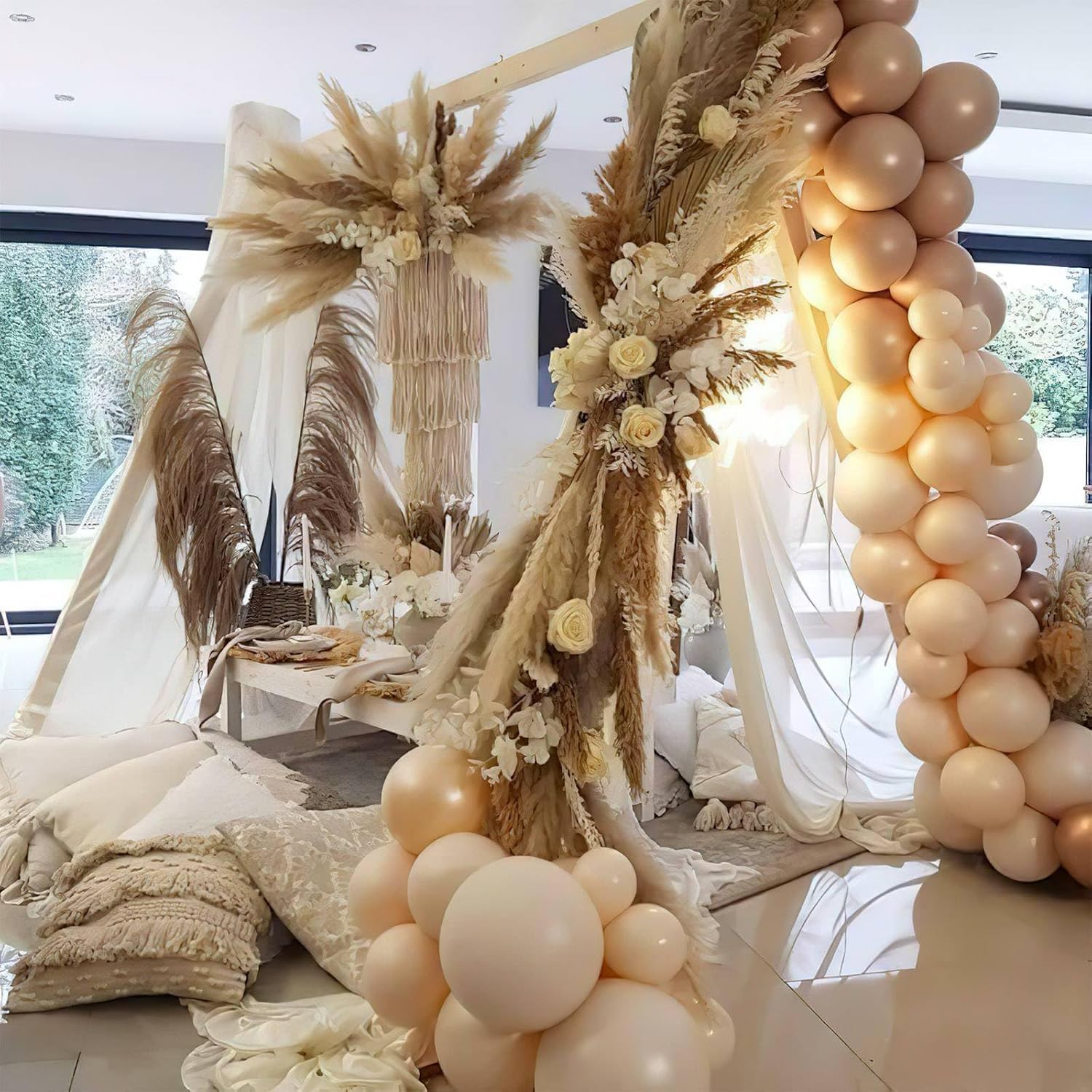PartyWoo Apricot Balloons 140PCS for Party Decorations