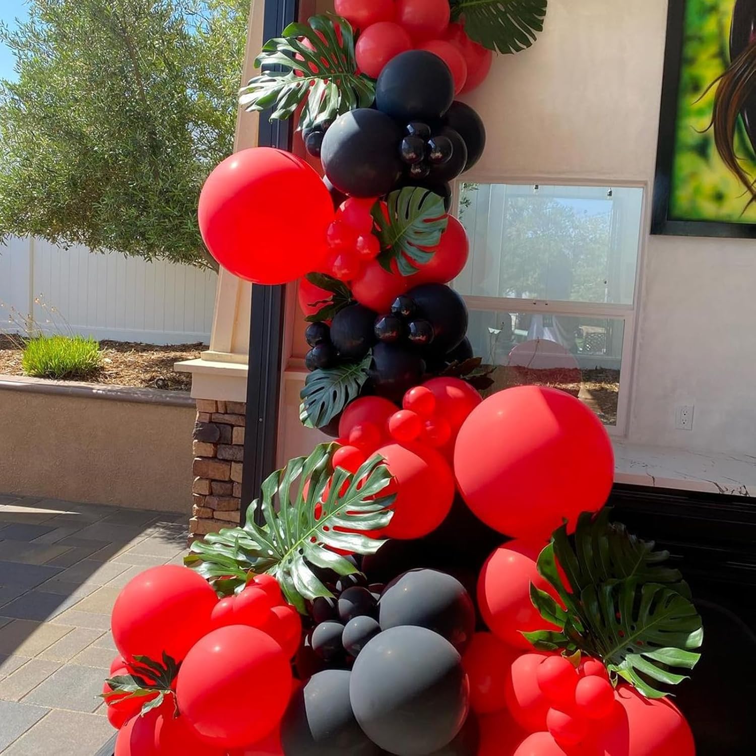 Red and Black Latex Balloons 12 Inch Party Decor Set
