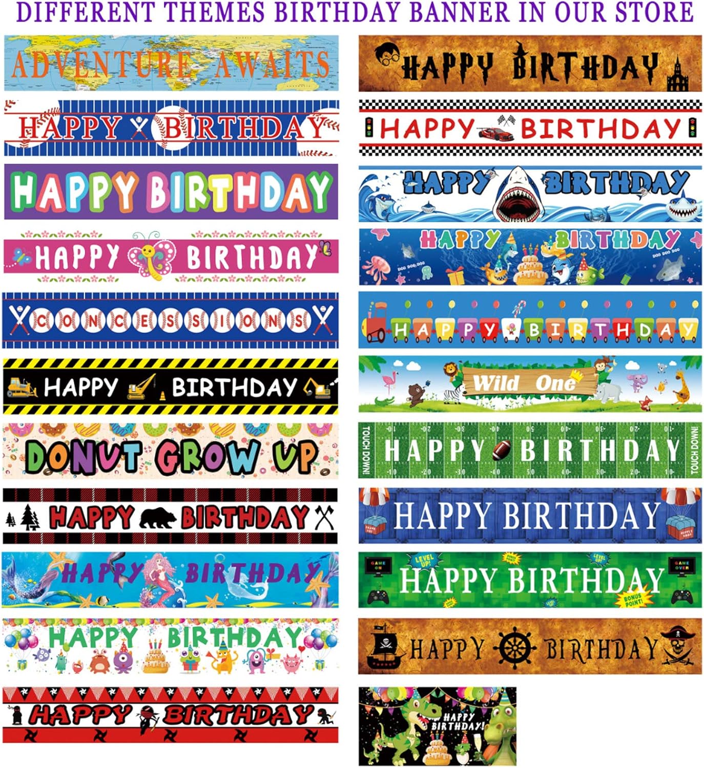 Large Cute Shark Birthday Banner for Kids