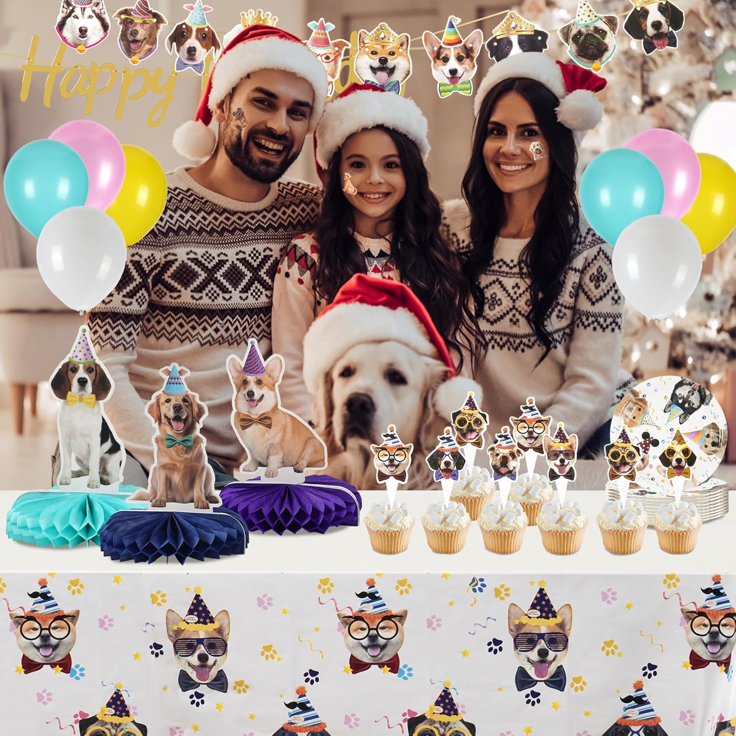 QILICHZ 165Pcs Dog Birthday Party Decorations