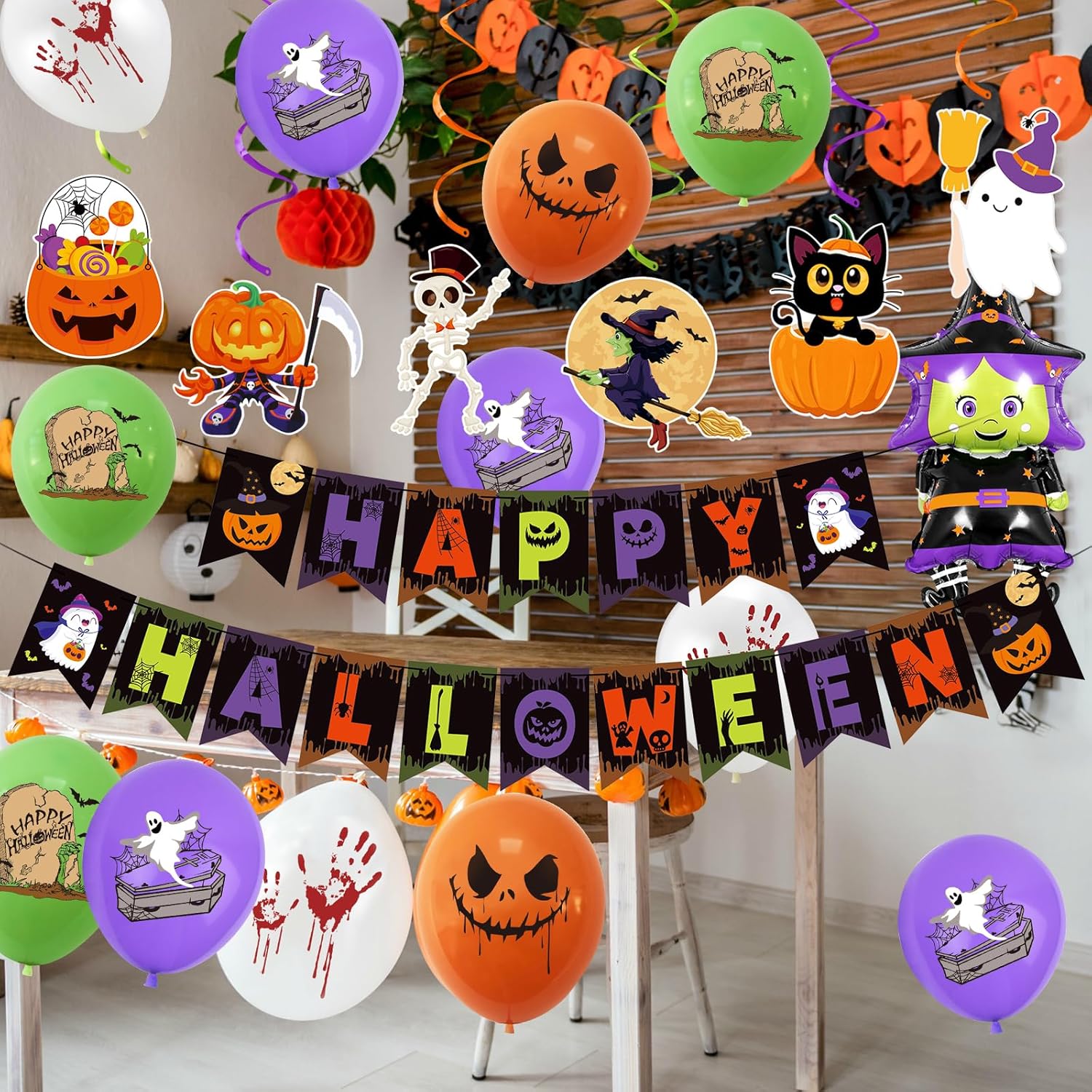 LeeSky Halloween Party Decorations Banner