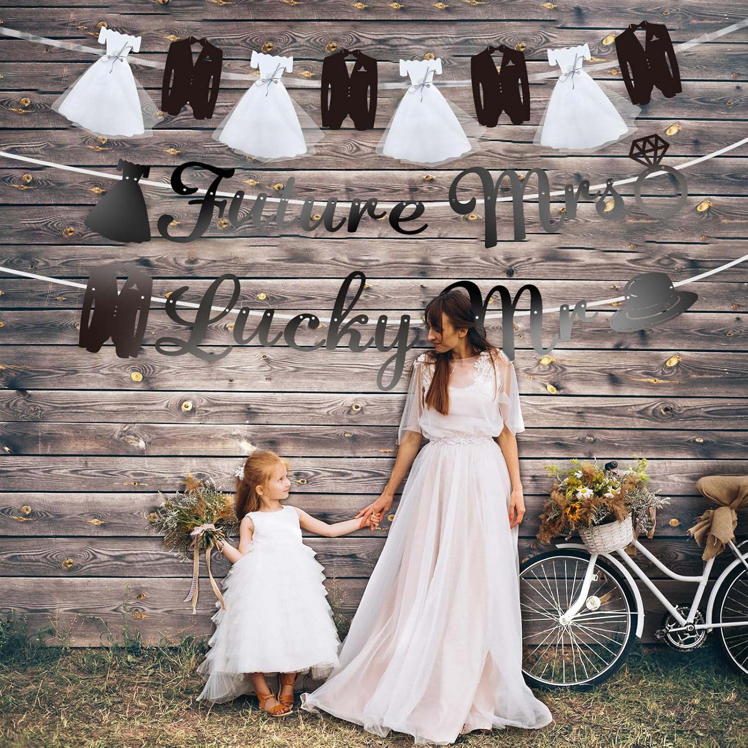 Future Mrs Lucky Mr Banner for Bridal Shower Decorations