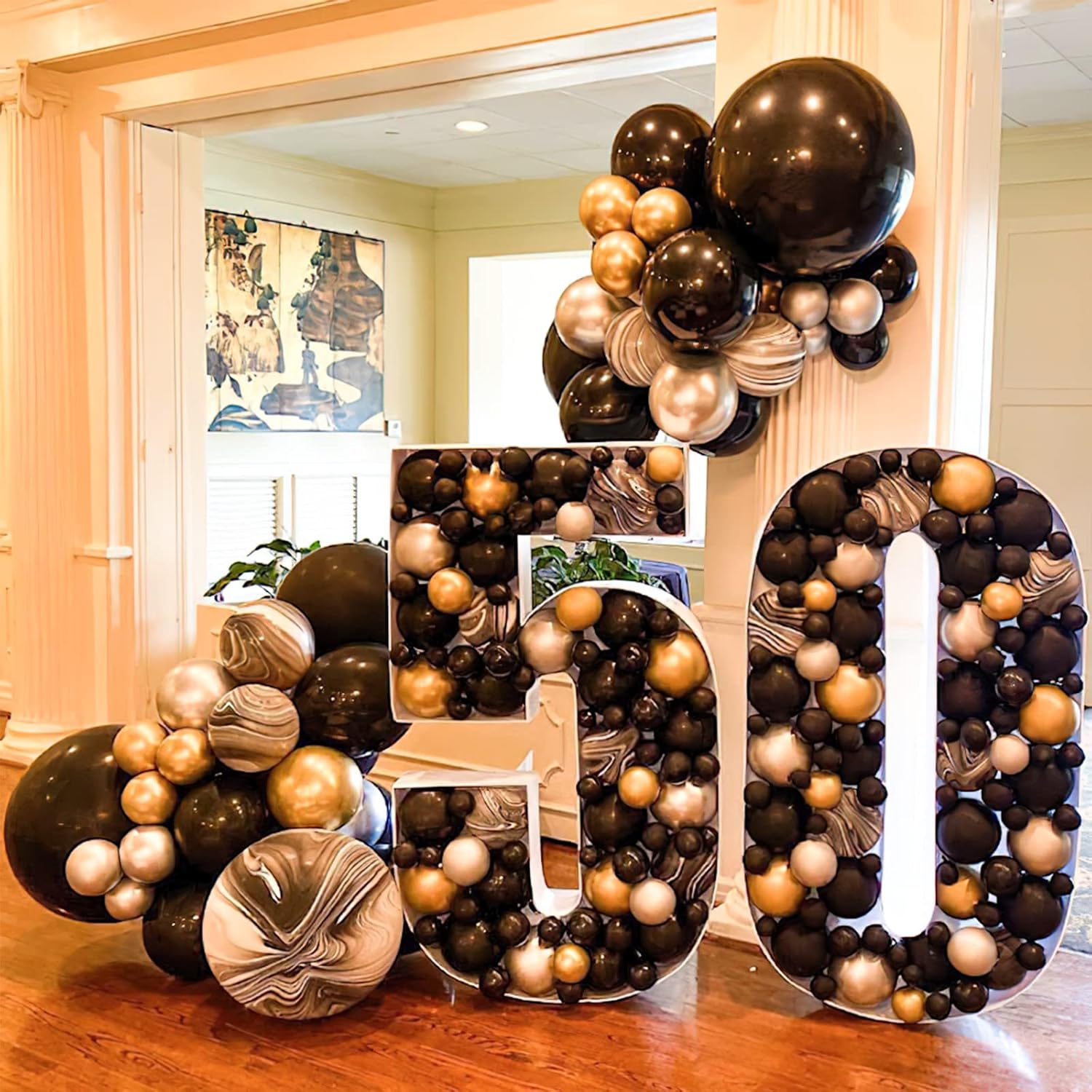 PartyWoo Extra Large Matte Black Latex Balloons 4pc 36 Inch