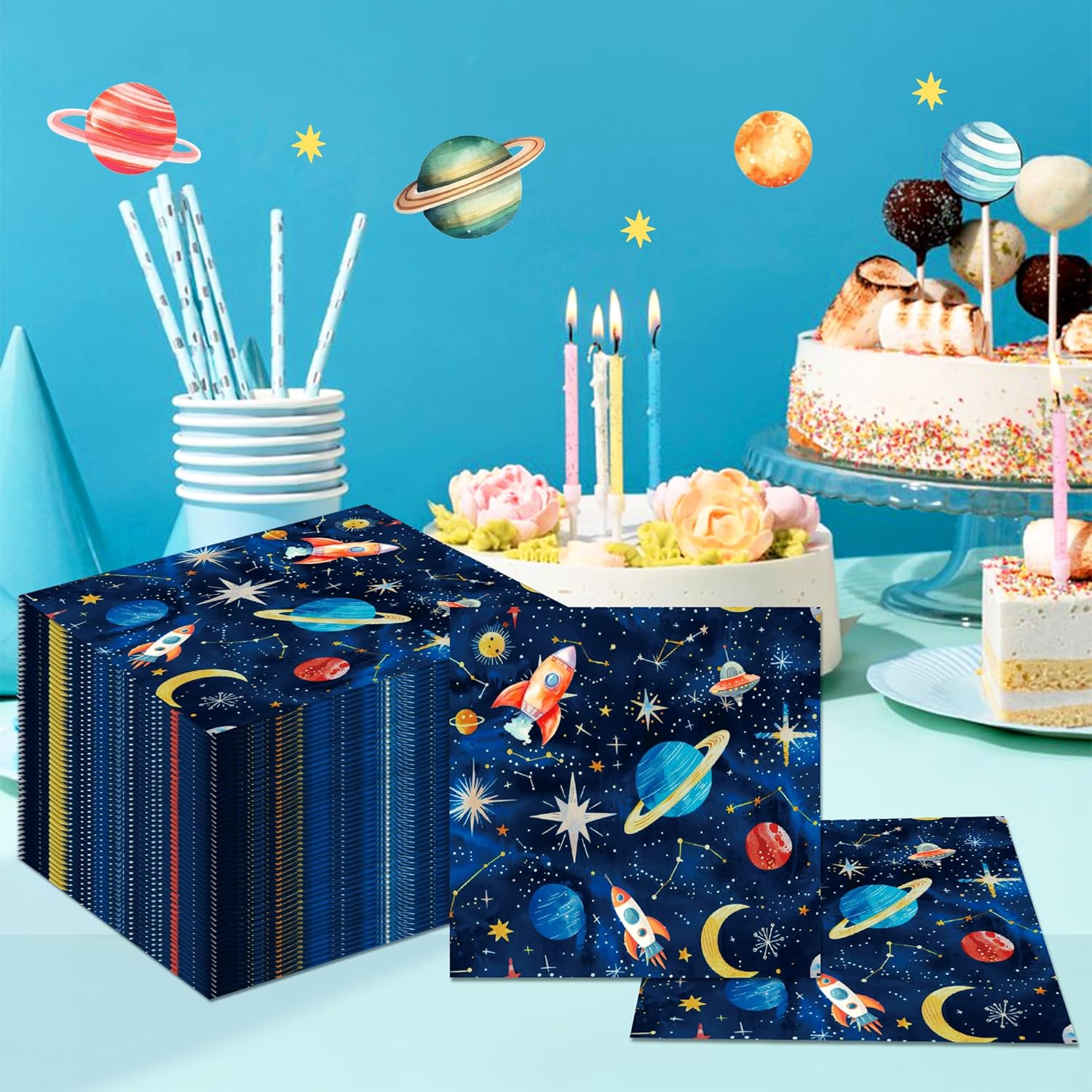 Outer Space Party Napkins 40PCS Disposable
