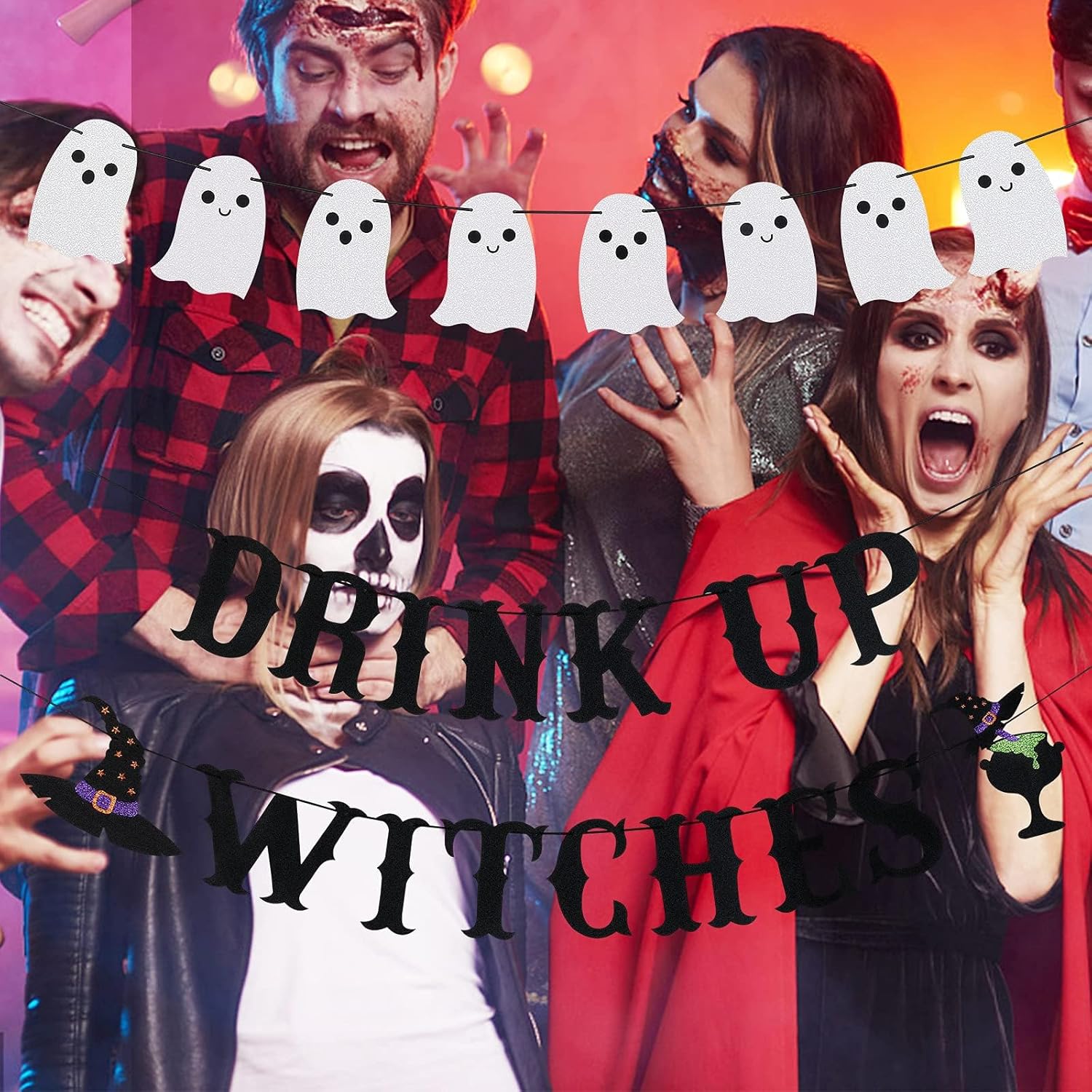Halloween Witches and Ghost Banners for Party Decorations
