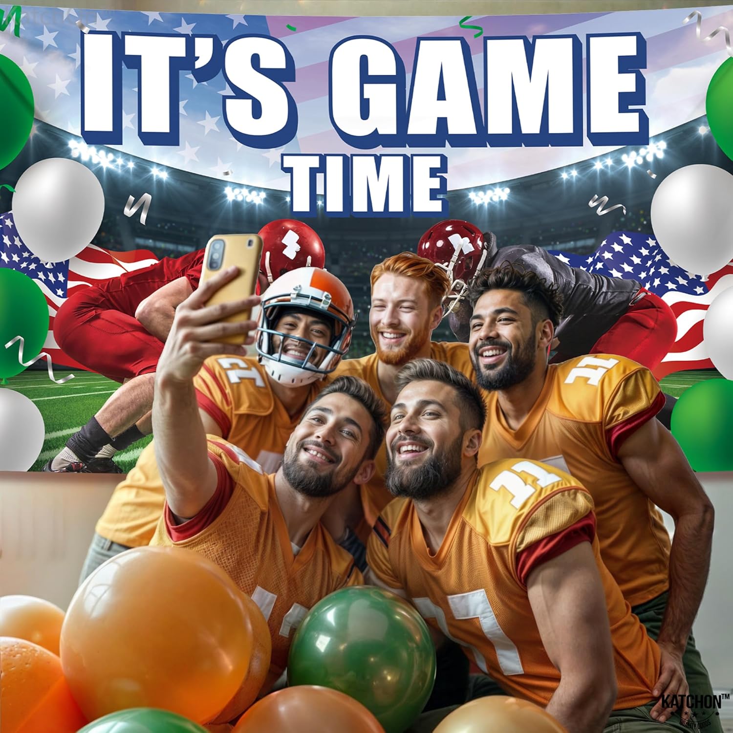 KatchOn XtraLarge Football Backdrop 72x44 Inch Banner