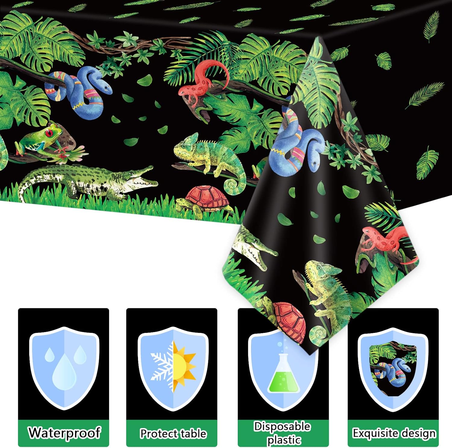 3pcs Reptile Tablecloth for Summer Parties
