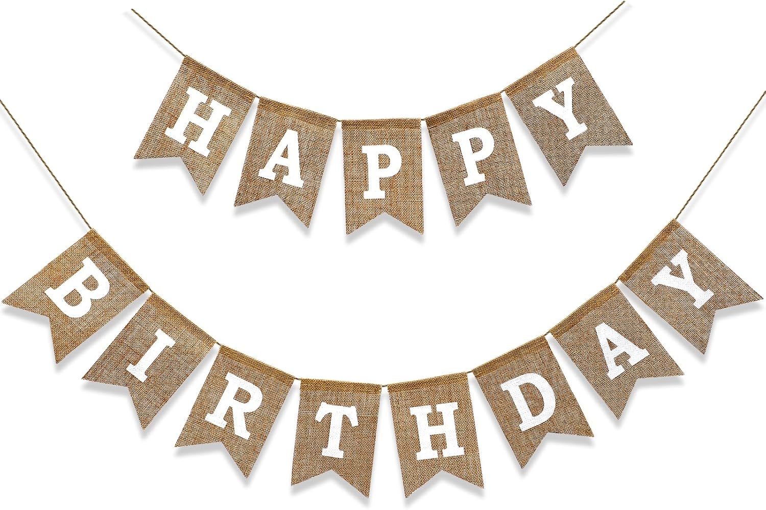 Happy Birthday Banner Pre Strung Burlap 9ft Birthday Decorations