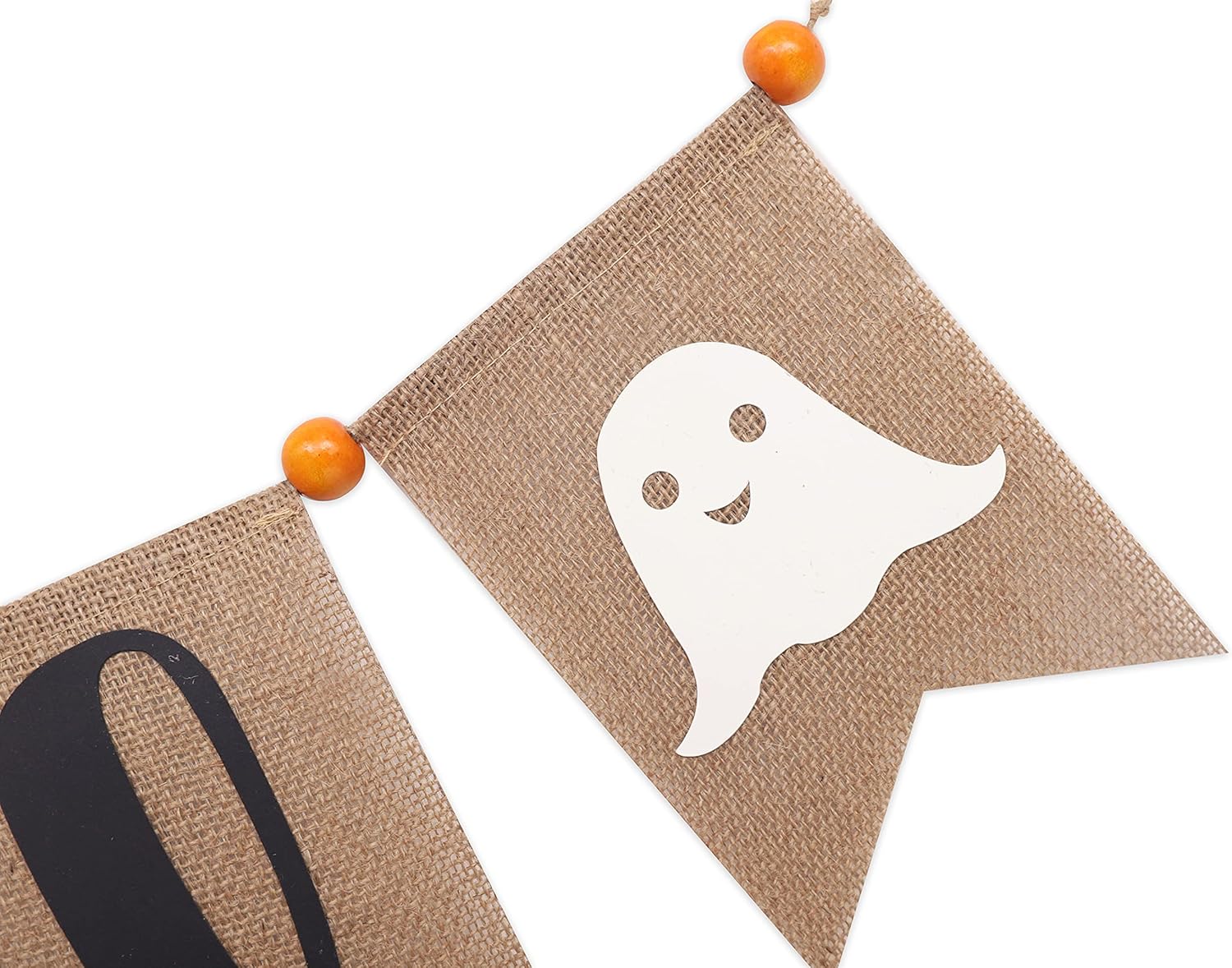 Boo Burlap Halloween Banner with Ghost and Fireplace Garland