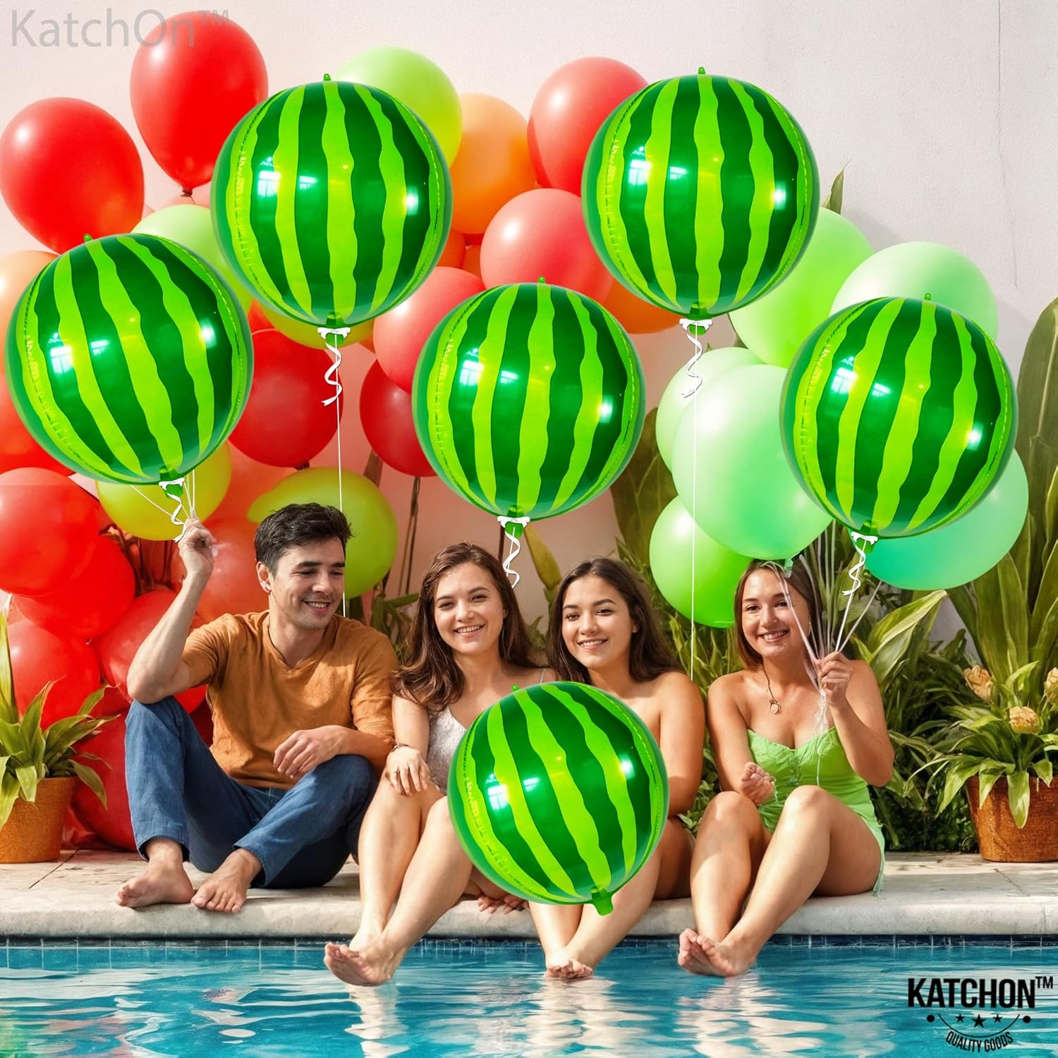 KatchOn Big 22 Inch Watermelon Balloons Pack of 6