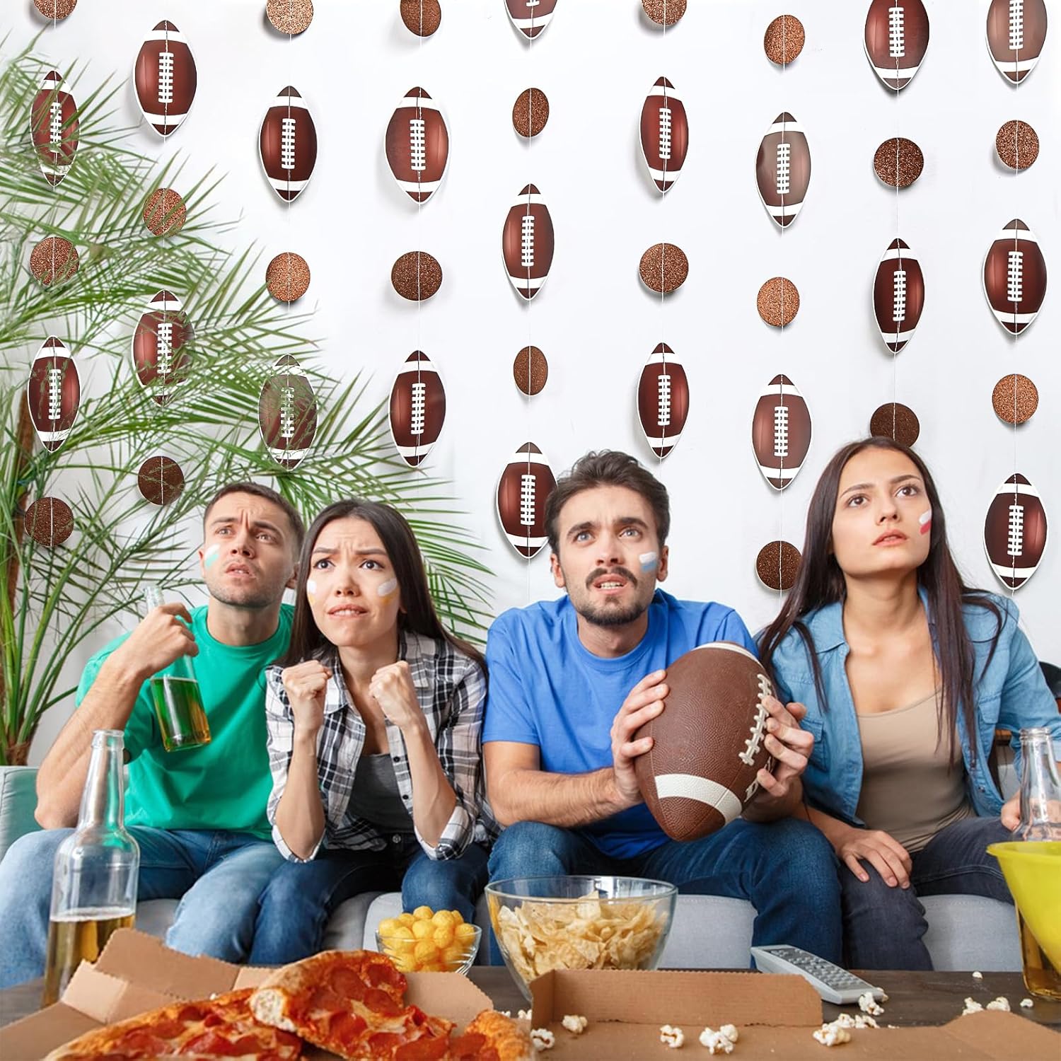 8 Pack Football Party Decorations Glitter Banner