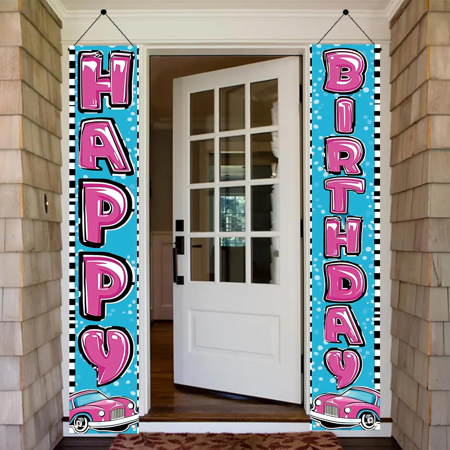 Starlit Patio Car Theme Birthday Decor Banners Set