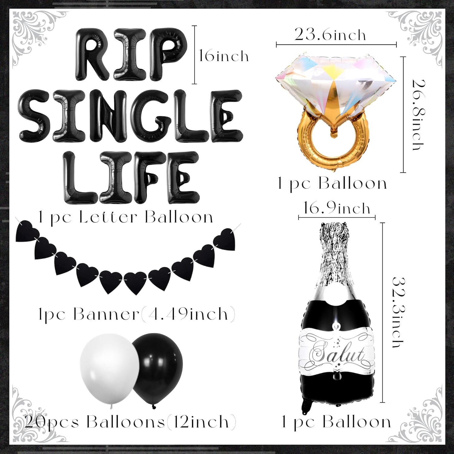 LaVenty Gothic Bachelorette Party Balloon Decoration