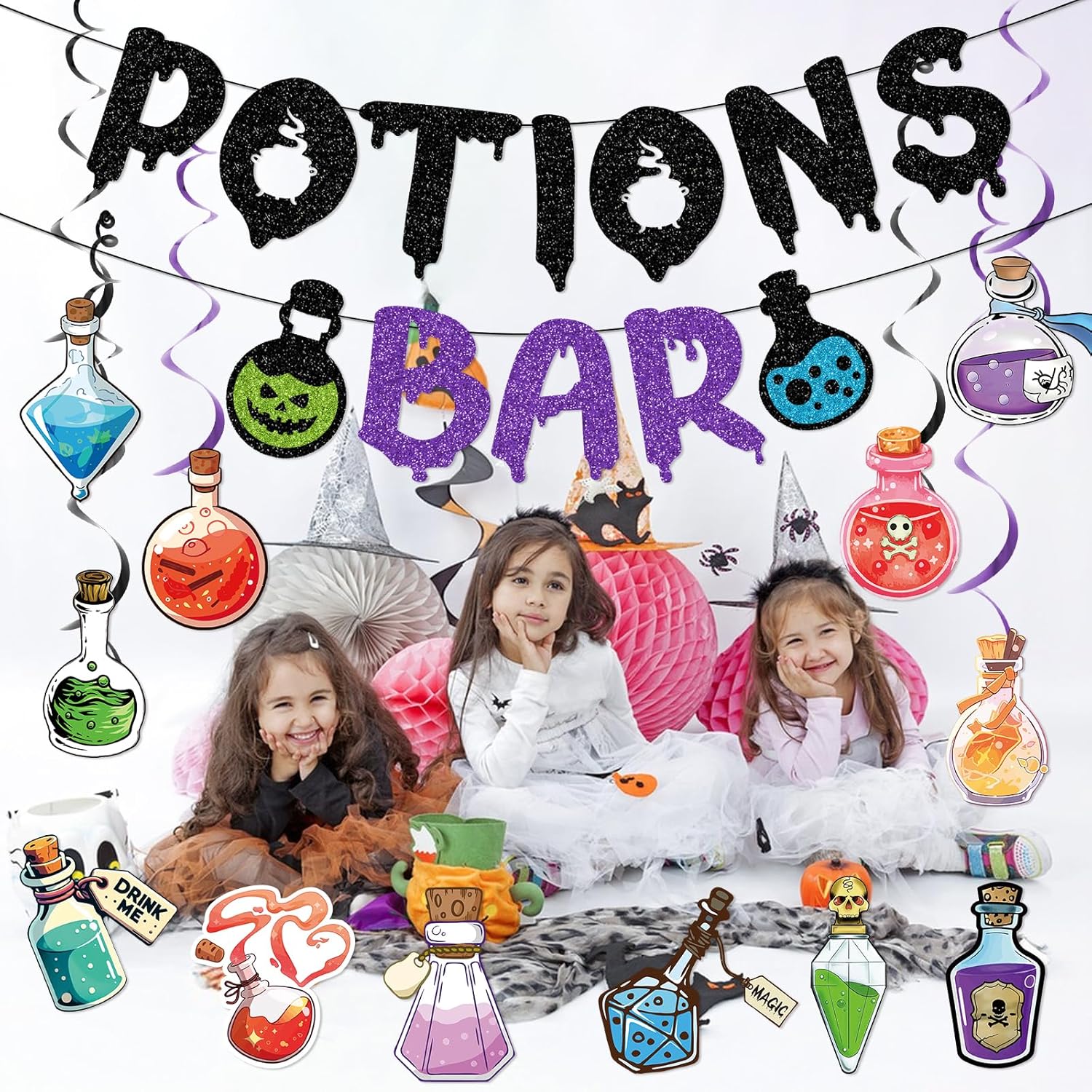 Potions Bar Banner Glitter Halloween Decorations